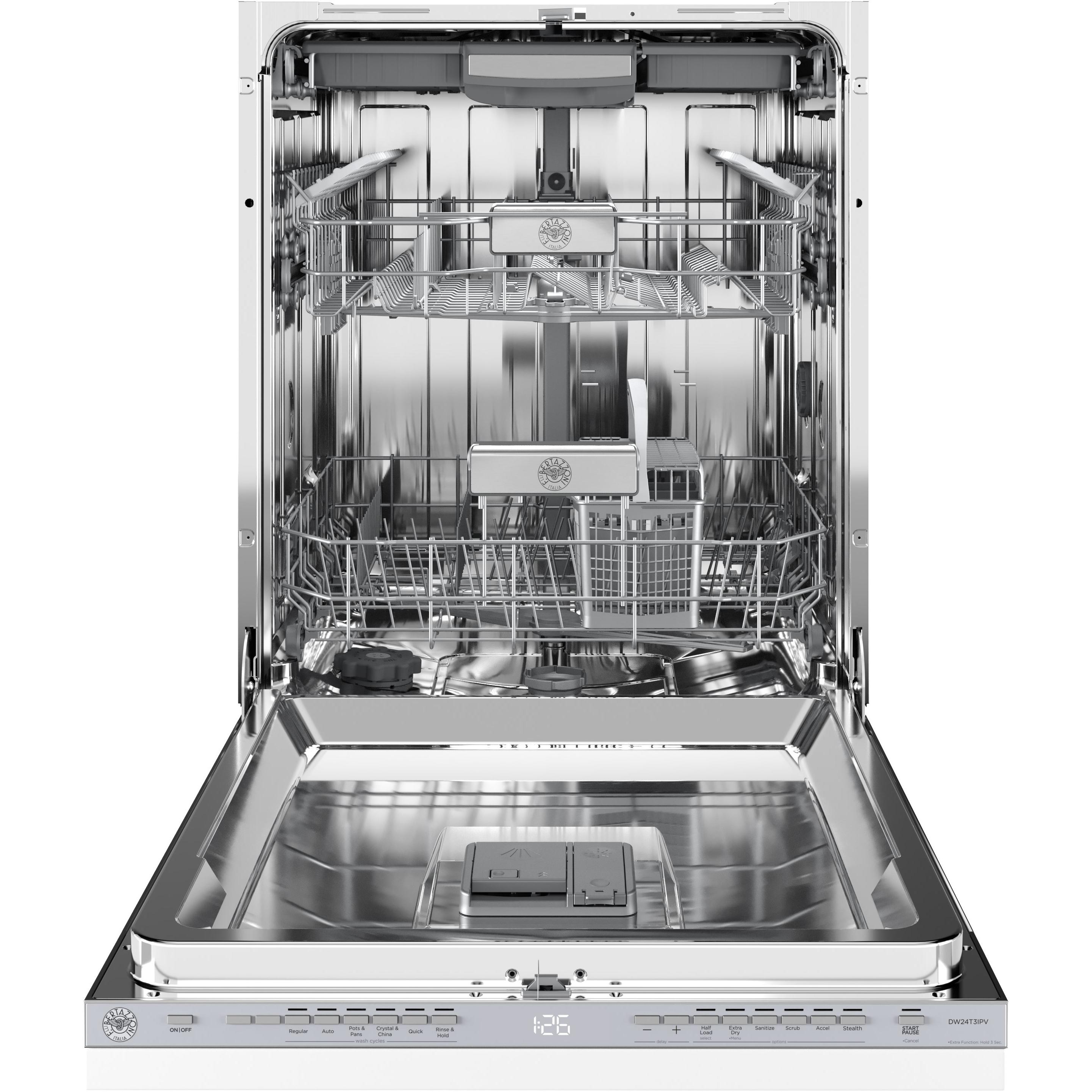 Bertazzoni 24 Inch Built-in Dishwasher DW24T3IPV - Stainless Steel, Energy Star Certified, Ultra Quiet for Modern Kitchens