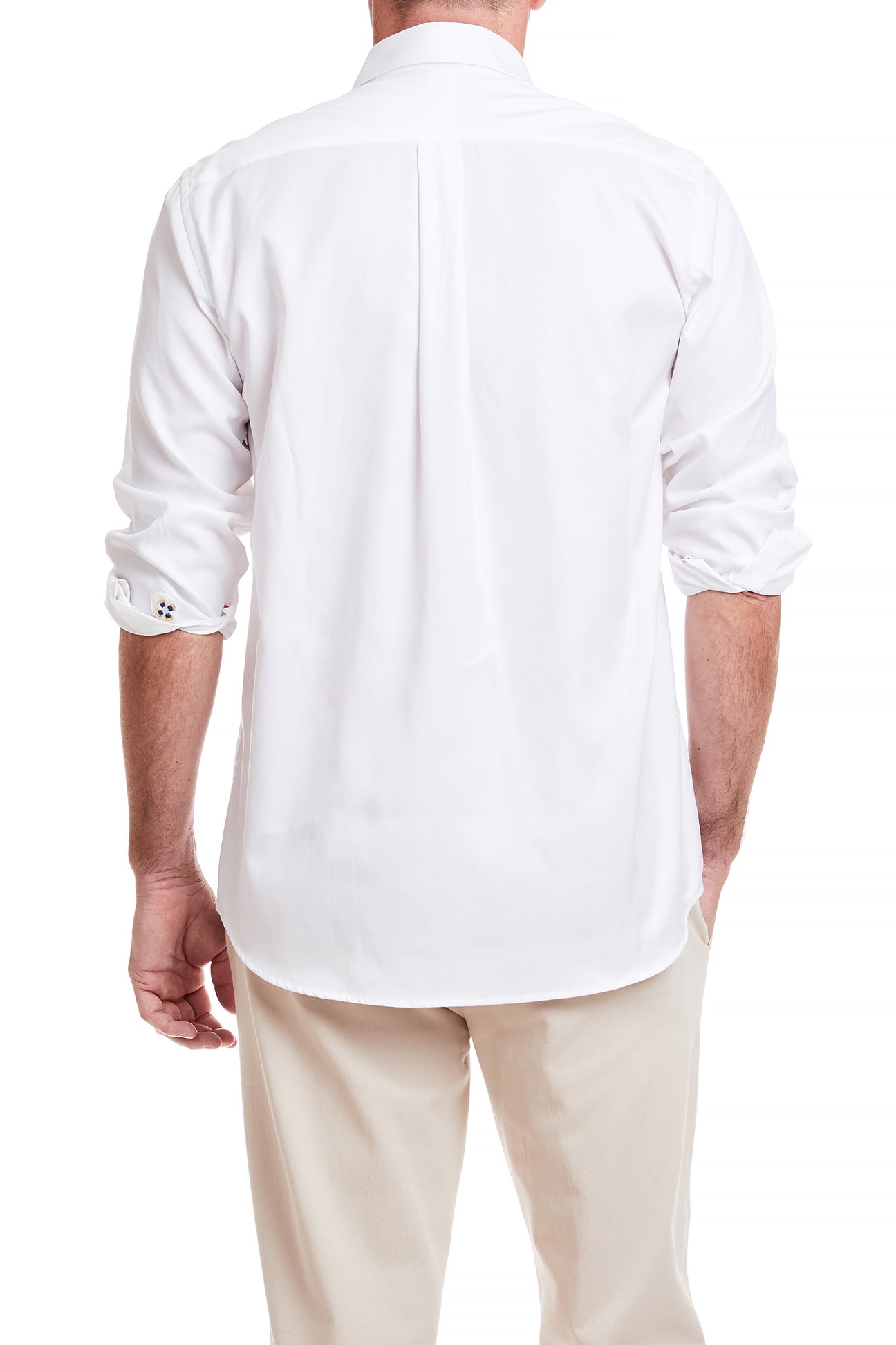 Chase White Oxford Shirt with Single Christmas Tree Design - Perfect for Holiday Parties, Office Wear & Festive Celebrations