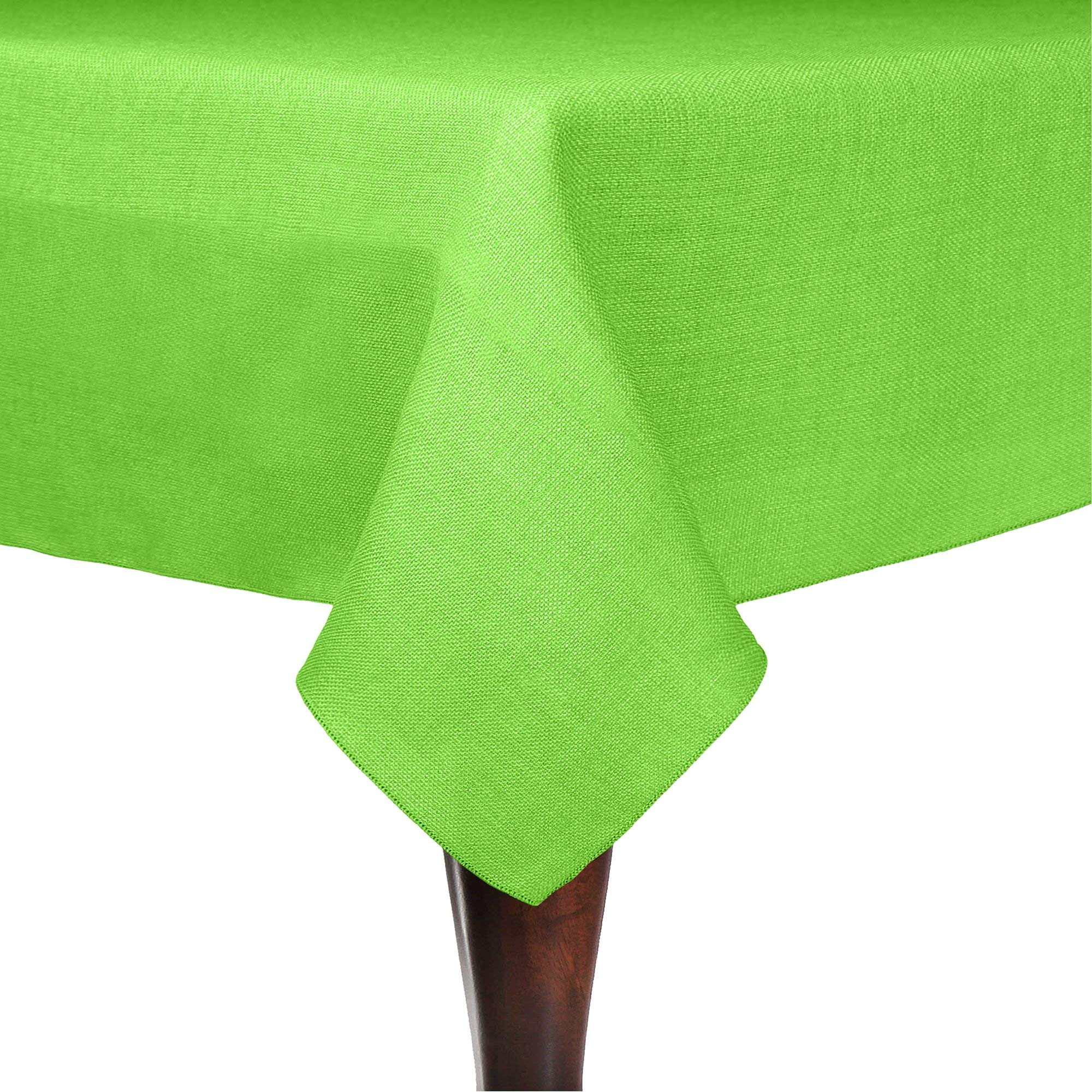3-Pack Havana Faux Burlap Tablecloth 48x52 Inch - Basket Weave Rectangular Table Cover in Lime Green - Perfect for Dining Tables, Parties & Outdoor Events