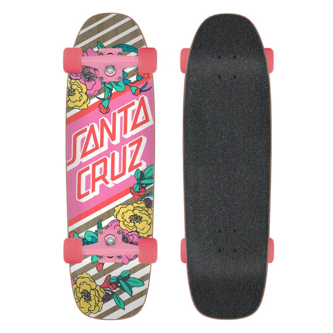 Santa Cruz Skateboard - Floral Stripe Street Cruzer 29
