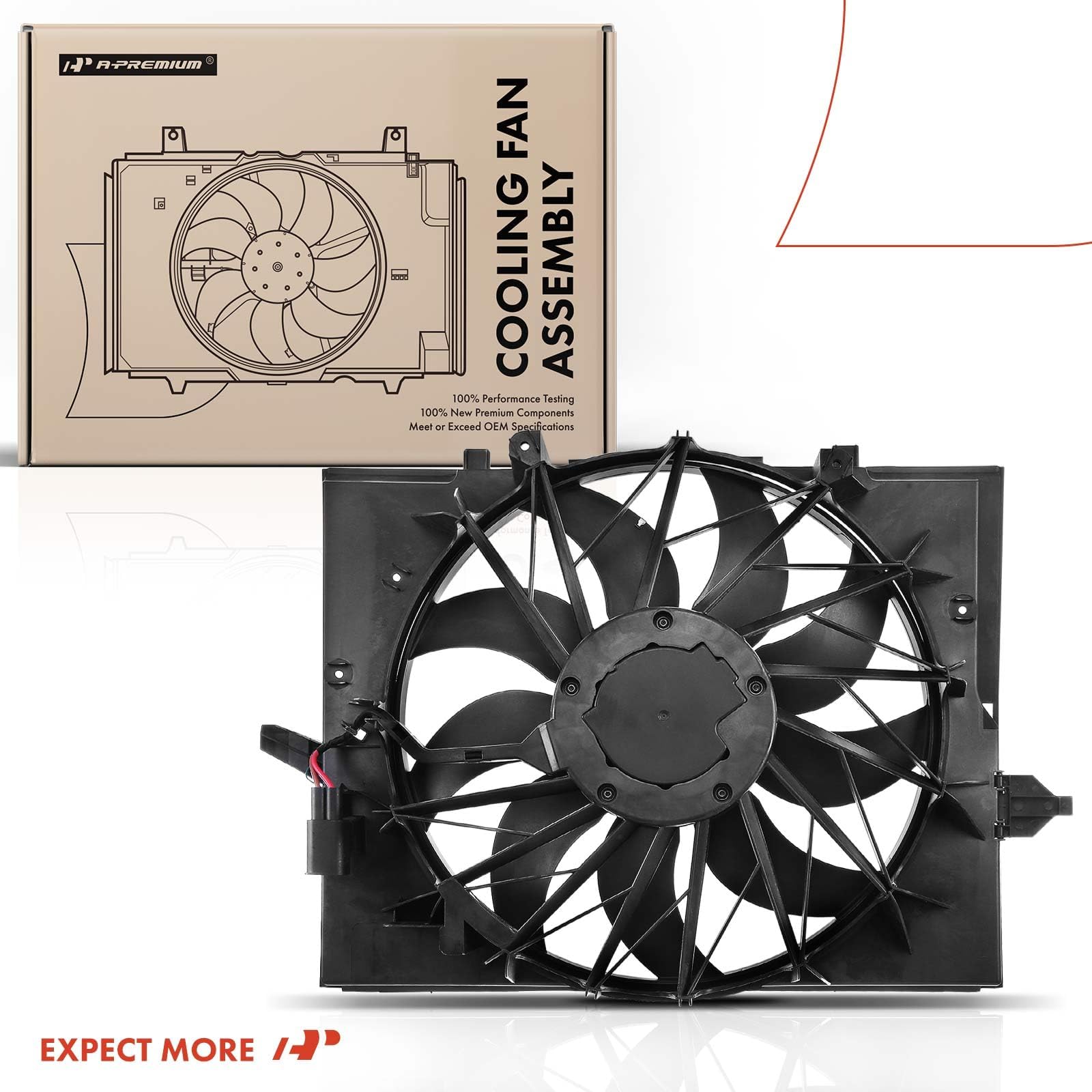 High-Performance Brushless Motor Engine Radiator Cooling Fan Assembly for BMW 525i 530xi 525xi 530i 528i 528xi 545i 750i 750Li 645Ci (2006-2010) - Perfect for Engine Cooling & Overheating Prevention in Summer Driving