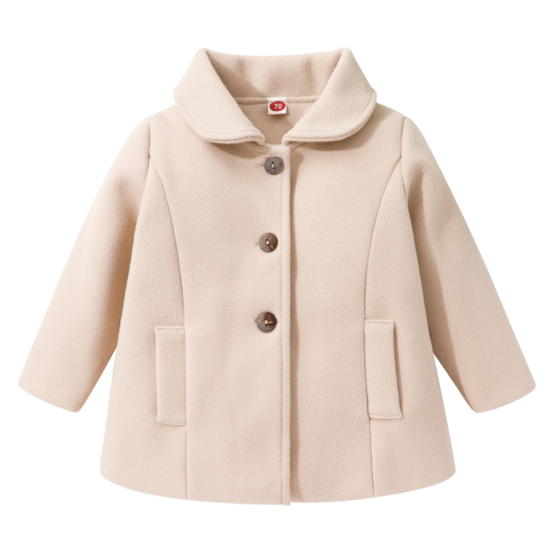 JEELLIGULAR Toddler Baby Girl Winter Coat - Warm Thick Jacket with Button Closure for Fall & Winter Outwear - Perfect for Outdoor Play, School & Family Trips