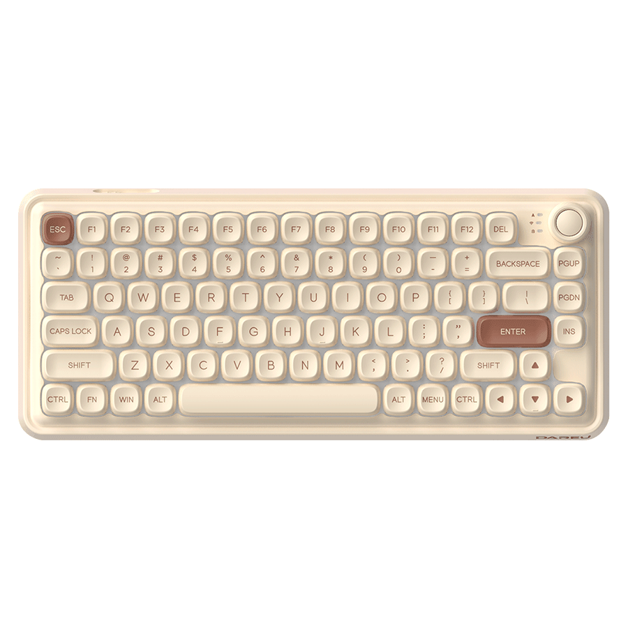 DAREU Z82 Sugar Cube 60% Compact Wireless Mechanical Keyboard - Hot Swappable, RGB Backlit, Bluetooth 5.0 for Gaming & Office Work (White) | Perfect for Typing, Programming, and Esports