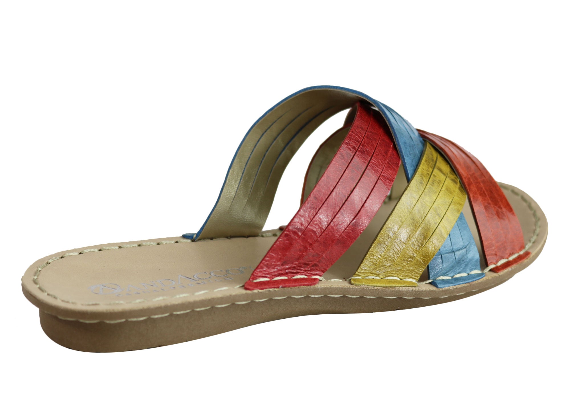 Andacco Memba Women's Comfortable Leather Slide Sandals - Handmade in Brazil - Perfect for Beach, Pool & Summer Vacations