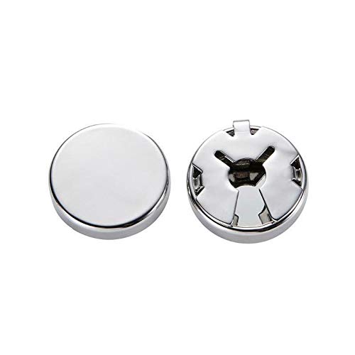 1 Pair Brass Round Cuff Button Cover Cufflinks for Men's Wedding & Formal Shirt - Silver Tone - Perfect for Tuxedo, Business Attire & Special Occasions