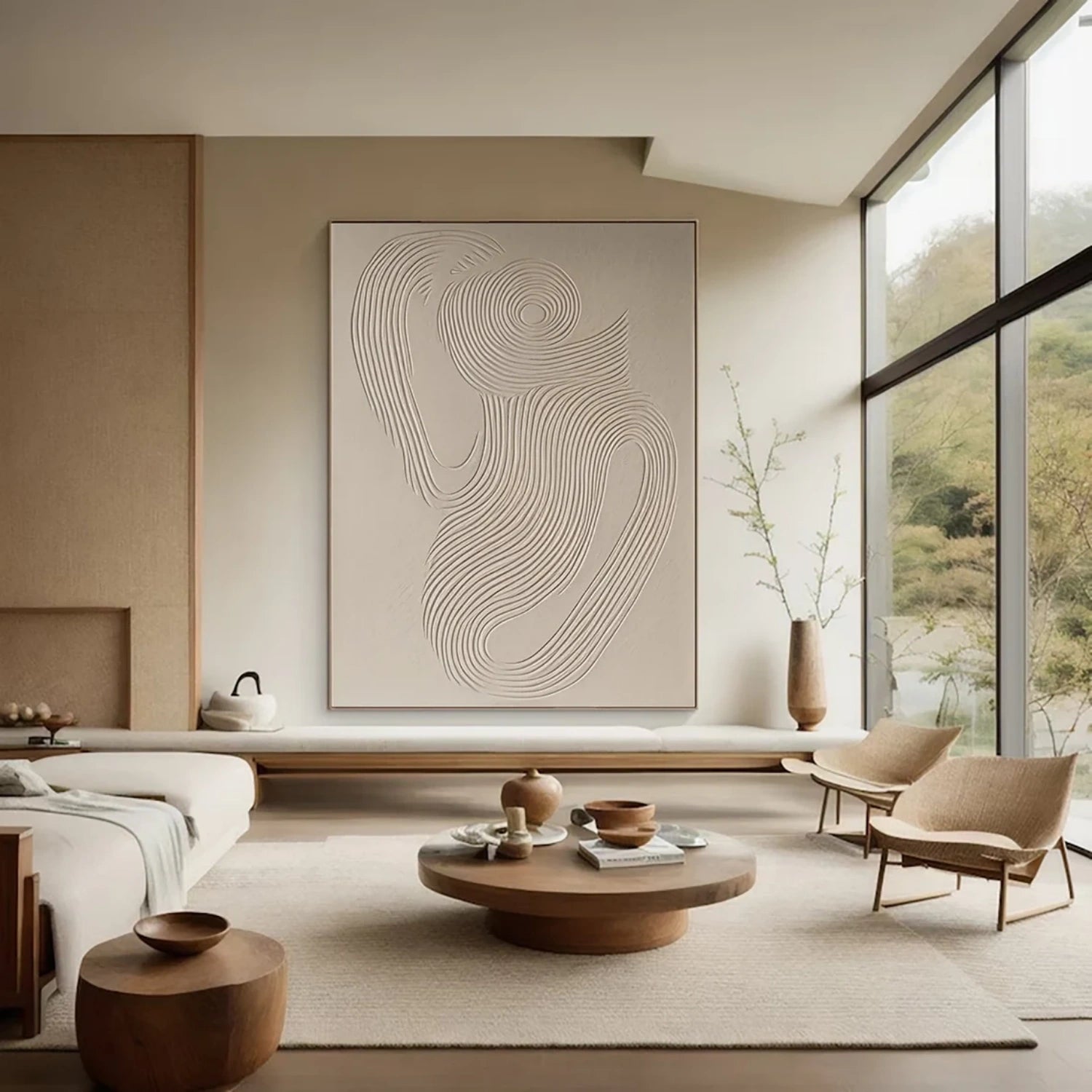 Beige & Brown Abstract Wall Art Print #BB119 - Modern Home Decor for Living Room, Bedroom & Office