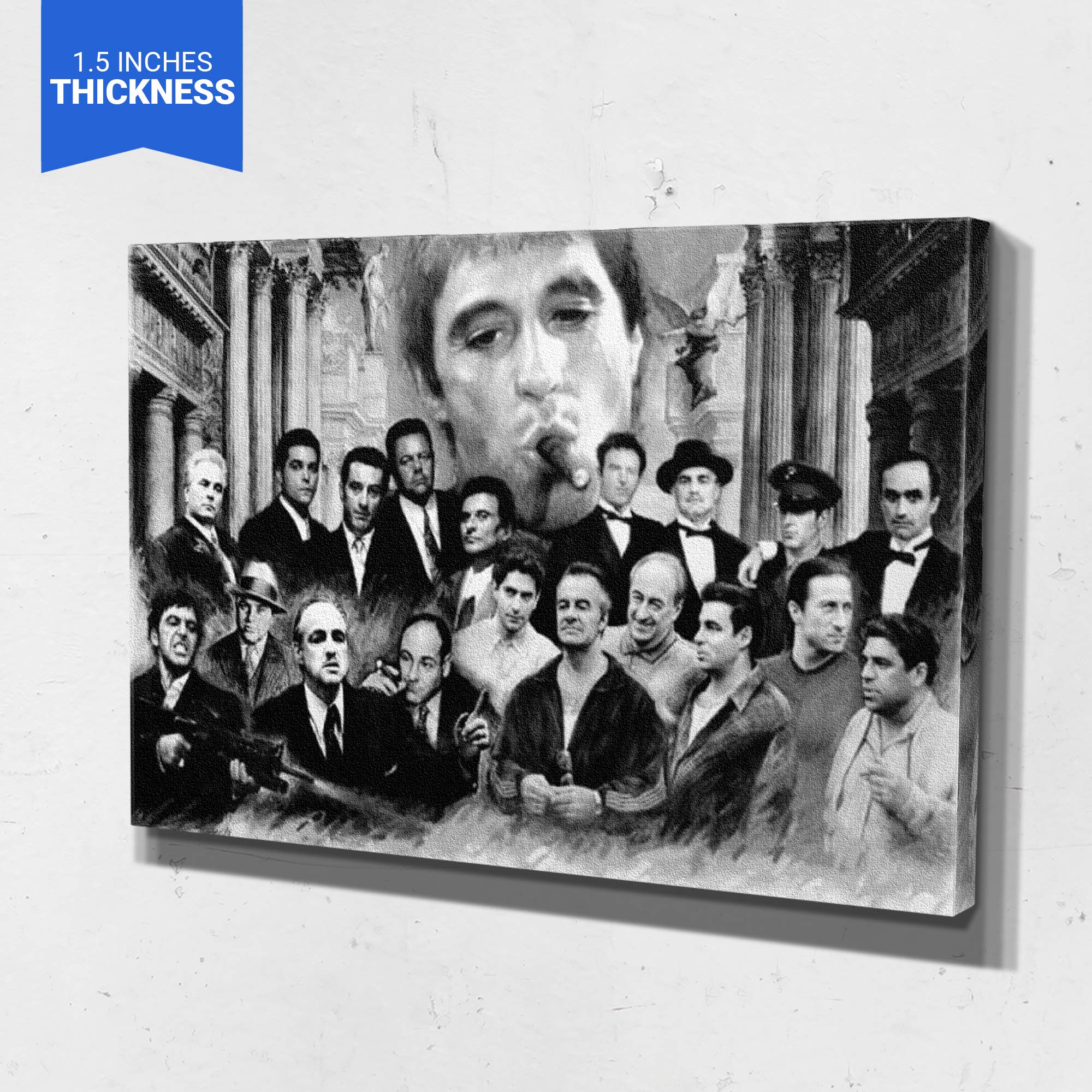Scarface Movie Wall Art - Famous Gangster Canvas Print for Home Decor (36x24 Inches) - Perfect for Living Room, Office & Man Cave