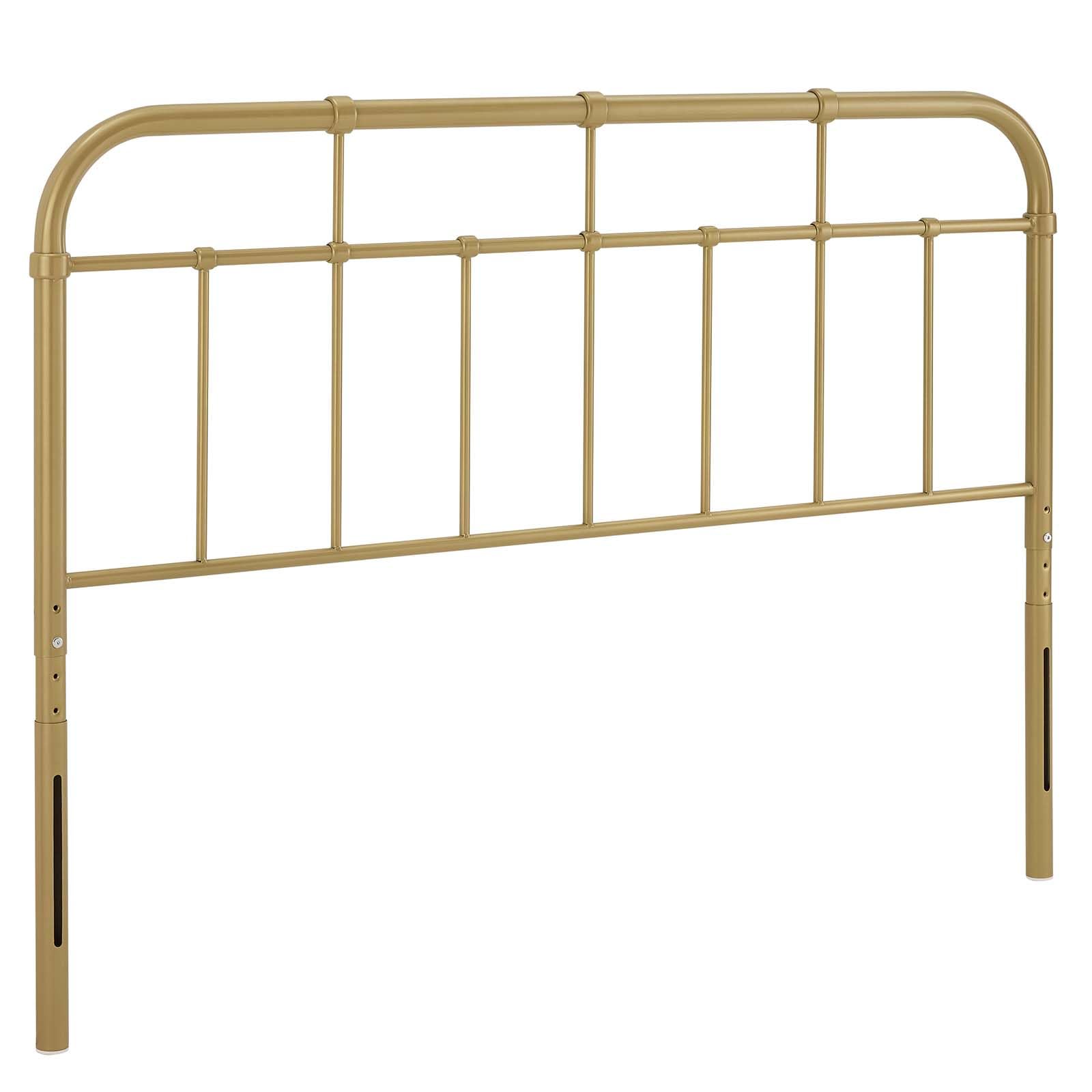 Modway Alessia Modern Farmhouse Gold Metal King Size Headboard - Rustic Bedroom Decor for Master Bedroom & Guest Room