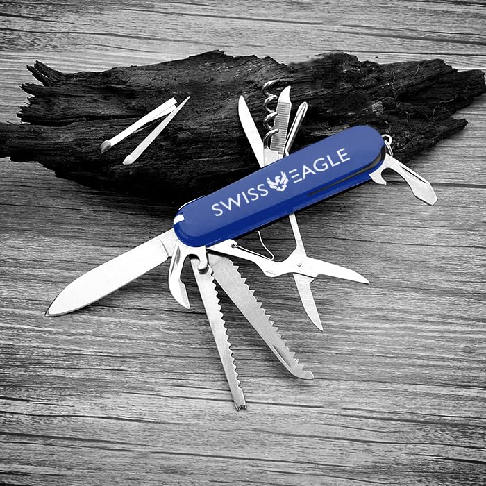 Swiss Eagle Premium Multi-Tool Pocket Knife for Men - 30-in-1 Stainless Steel Survival Tool with Pliers, Screwdrivers & More - Perfect for Camping, Hiking, Outdoor Adventures & Everyday Carry (EDC)
