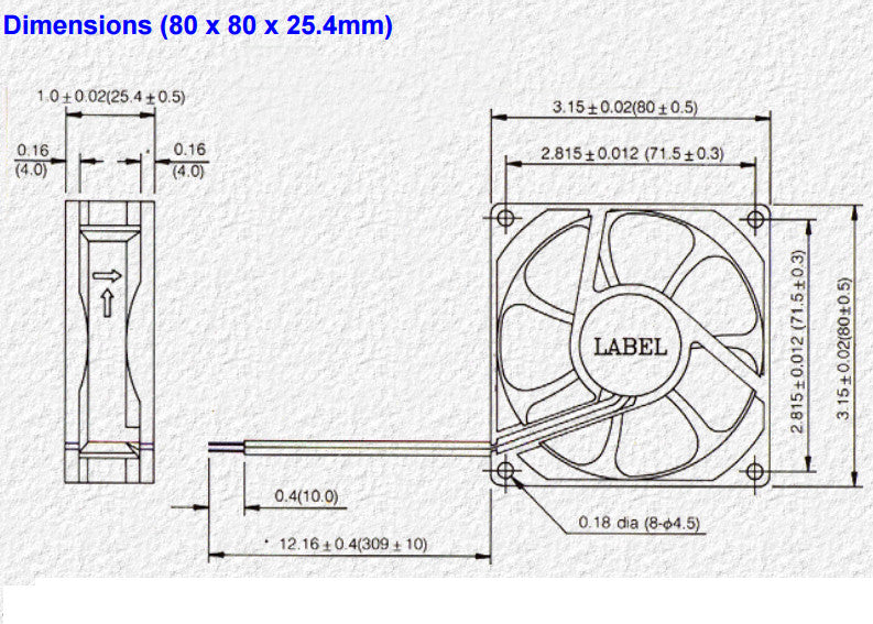 Fonsan Delta 80x25mm High Speed 12V DC Cooling Fan - DFB0812H Model for PC Case, Electronics Cooling & Server Rack Ventilation