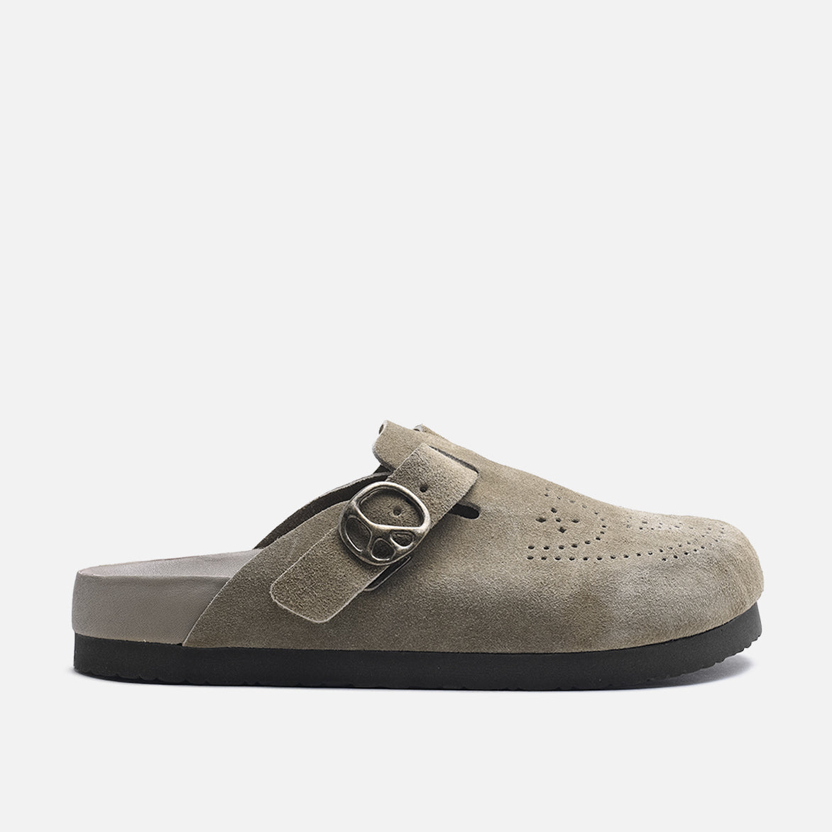 Comfortable Suede Clog Sandals in Taupe - Perfect for Casual Wear, Home & Outdoor Activities