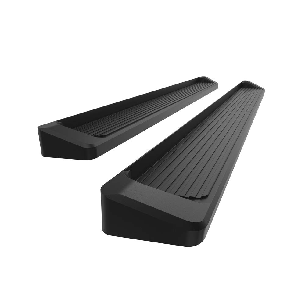 APS Black Running Boards & Nerf Bars Side Steps Compatible with Chevy Silverado & GMC Sierra 1500 (2007-2018) 2500/3500 HD (2019) Crew Cab - Durable Step Bars for Easy Truck Access (Excludes 07 Classic) | Perfect for Off-Roading, Work Trucks & Daily Commutes