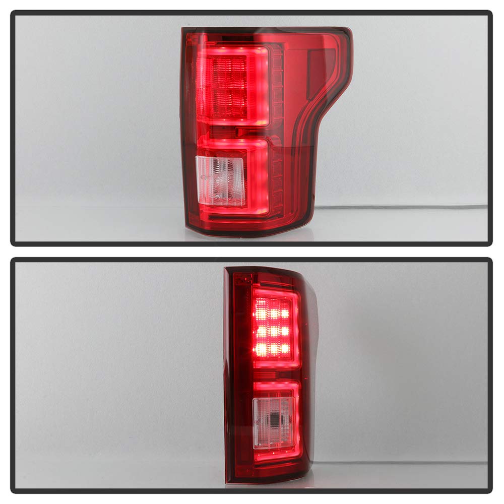 ACANII LED Tail Lights for 2018-2020 Ford F150 Pickup Truck - Red Clear Brake Lamps Set (Driver & Passenger Side) - Enhanced Visibility & Style for Night Driving & Off-Road Adventures