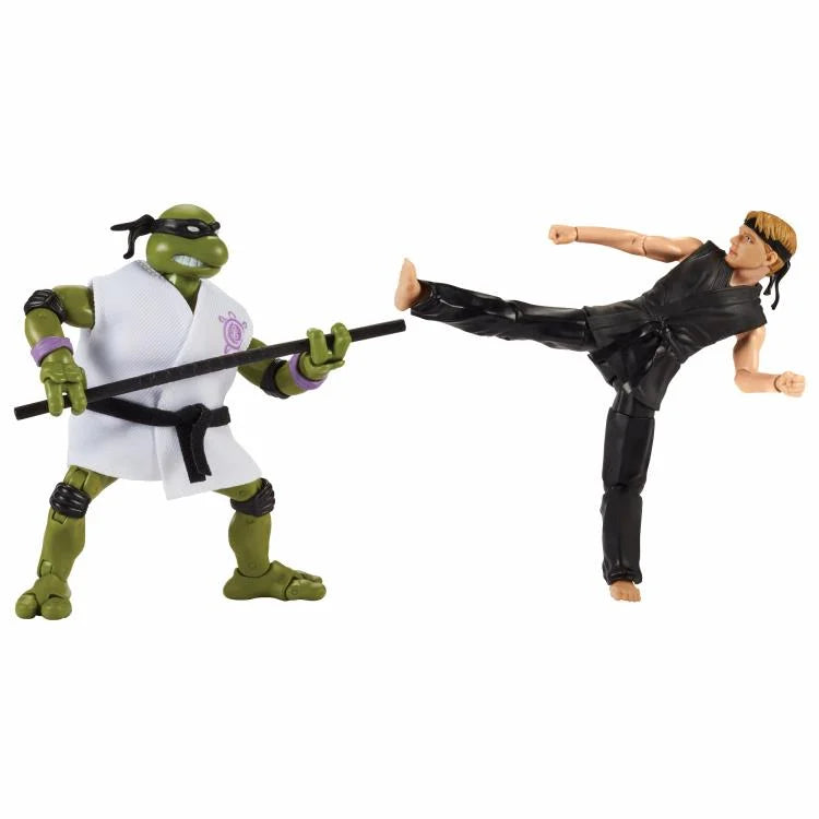 Teenage Mutant Ninja Turtles vs Cobra Kai Action Figure Set - Donatello vs Johnny Lawrence 2-Pack Collectible for TMNT & Karate Kid Fans | Perfect for Display, Gifts & Role-Play Battles