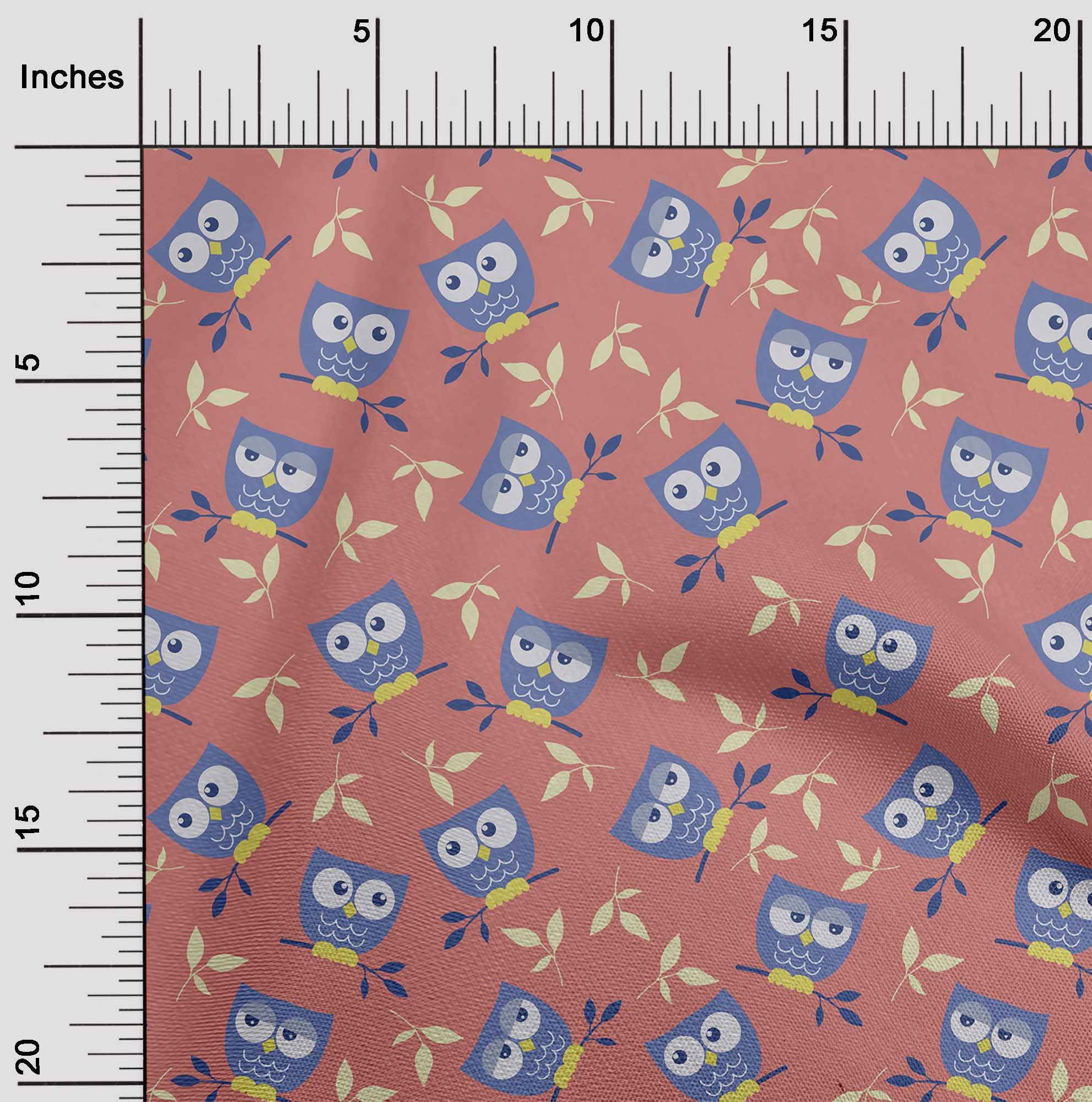 oneOone Soft Cotton Jersey Pink Owl Print Fabric by The Yard - 58 Inch Wide Premium Dress Material for DIY Fashion, Home Decor & Craft Projects