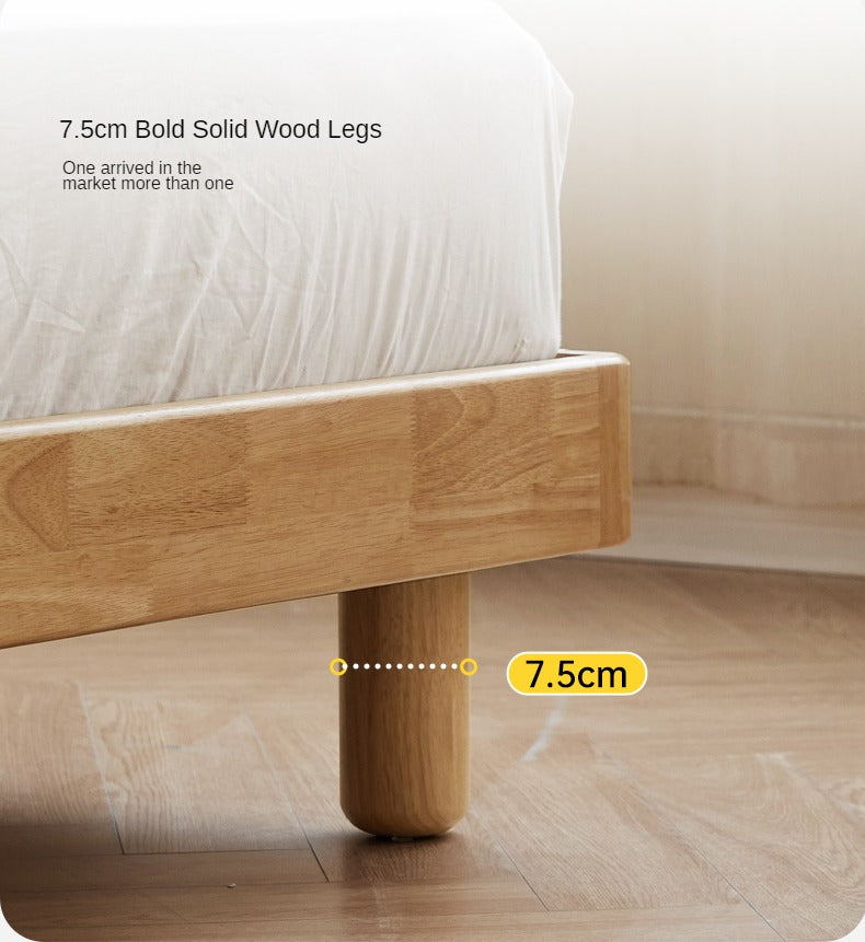 Pine Solid Wood Minimalist Platform Bed - No Headboard - Modern Scandinavian Style Bed Frame for Small Spaces - Perfect for Apartments, Dorms & Tiny Homes