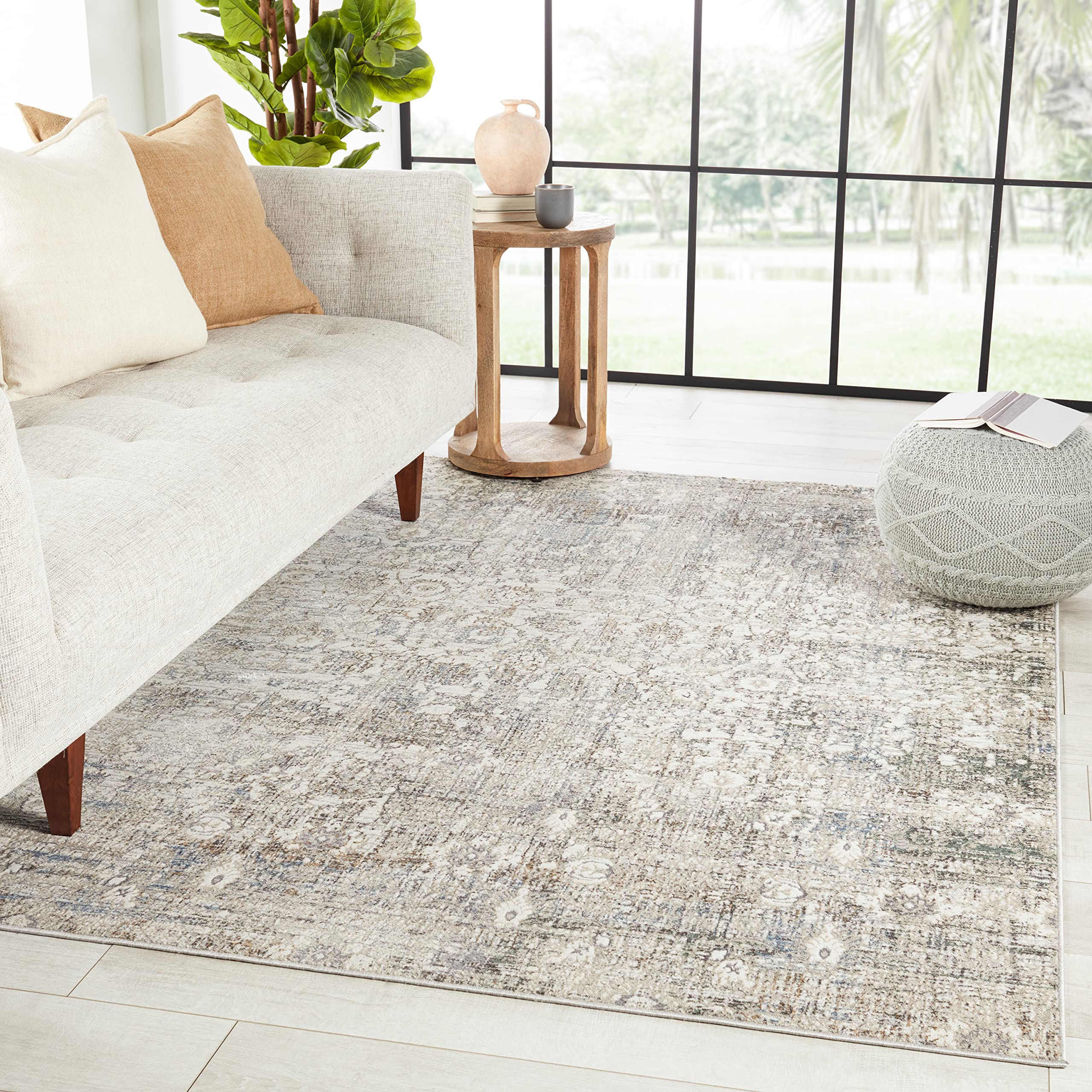 Jaipur Living Kenrick Floral Gray & Light Blue Area Rug 9'10