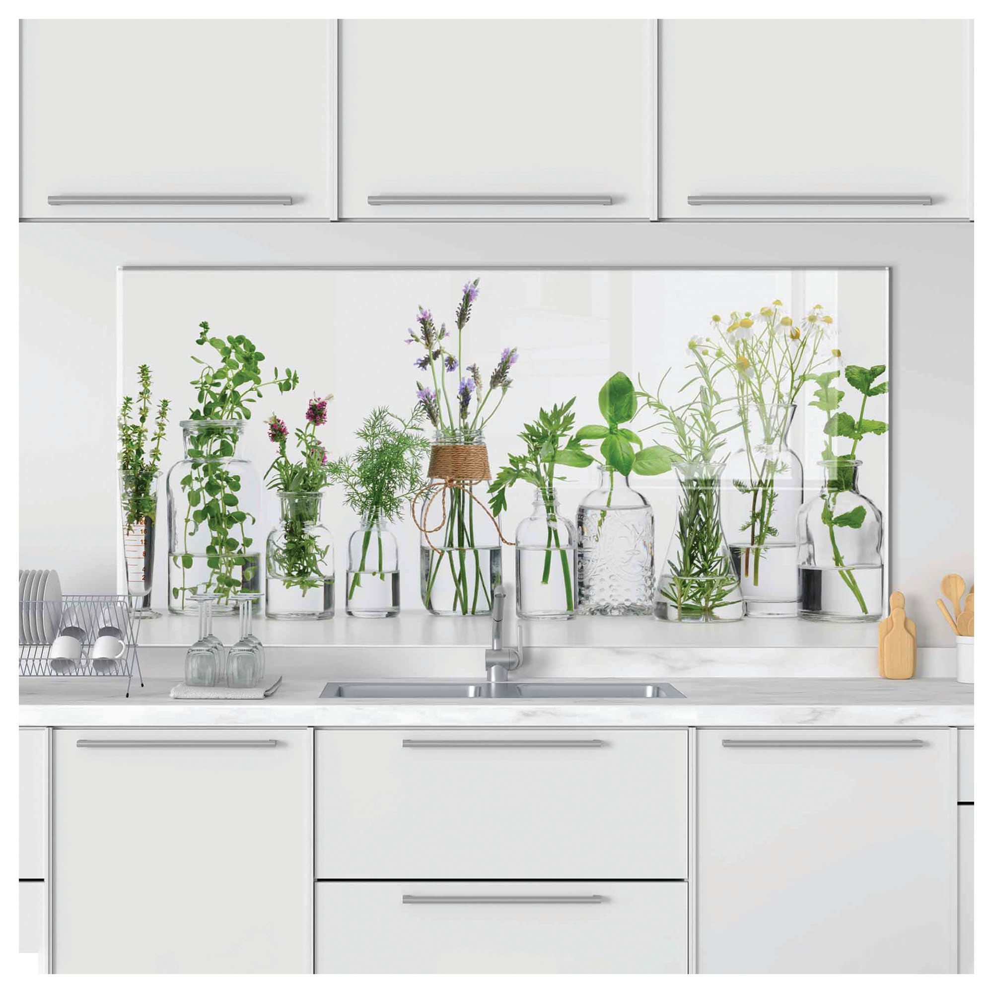 Tempered Glass Kitchen Backsplash - 30x20