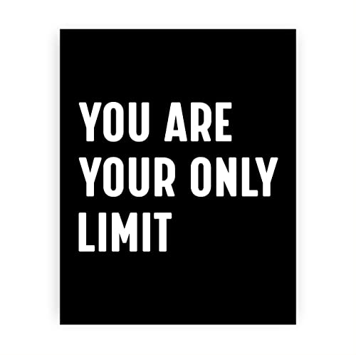 Motivational Wall Art Print - 'You Are Your Only Limit' Inspirational Quote Sign - 8x10 Inch Ready to Frame Typographic Poster - Perfect for Home, Office, Desk, School & Dorm Decor - Great Gift for Motivation & Encouragement - Ideal for Work Spaces, Study Rooms & Personal Inspiration Areas