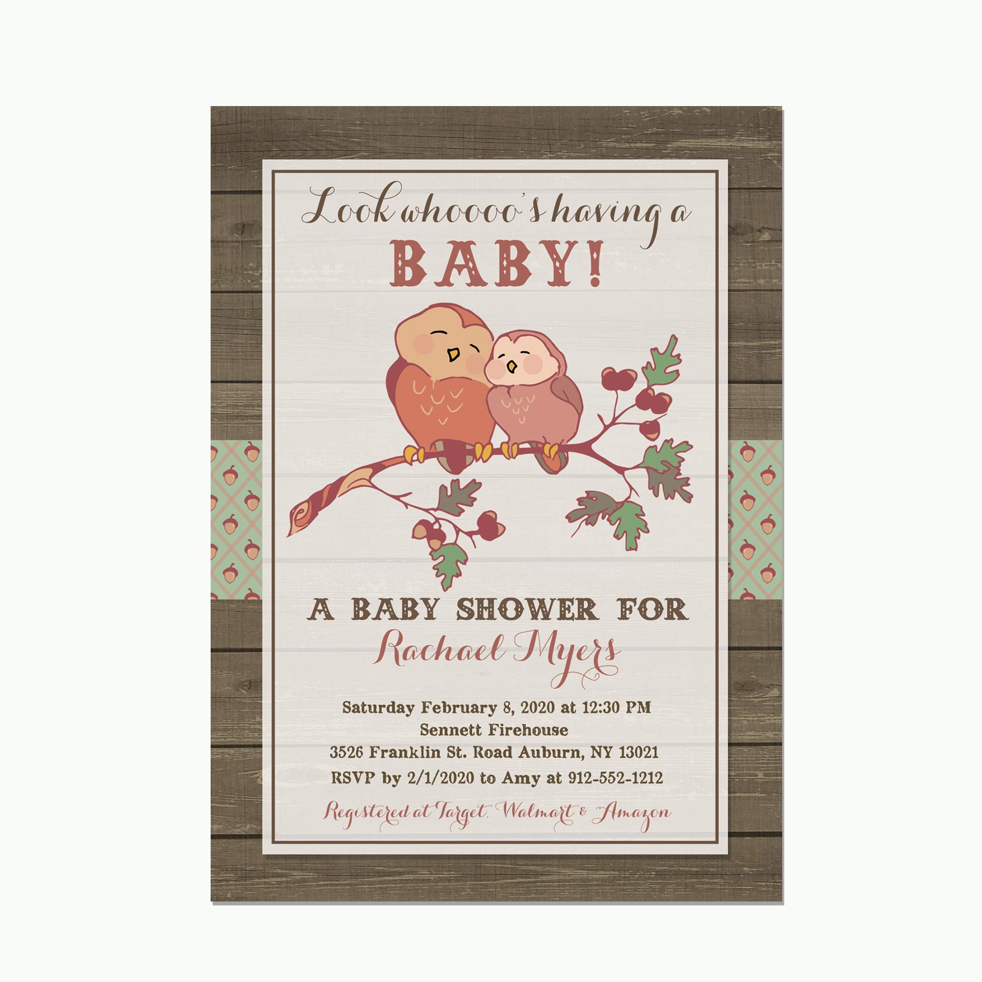 Rustic Owl Baby Shower Invitations - Gender Neutral 10-Pack (5x7 Inch) with White Envelopes | Perfect for Gender Reveal Parties, Baby Showers & Nursery Decor
