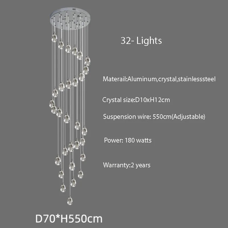 Sensa Crystal Stairwell Lighting - Elegant LED Step Lights for Modern Homes, Staircases, Hallways & Outdoor Pathways | Dimmable, Energy-Efficient & Waterproof Design