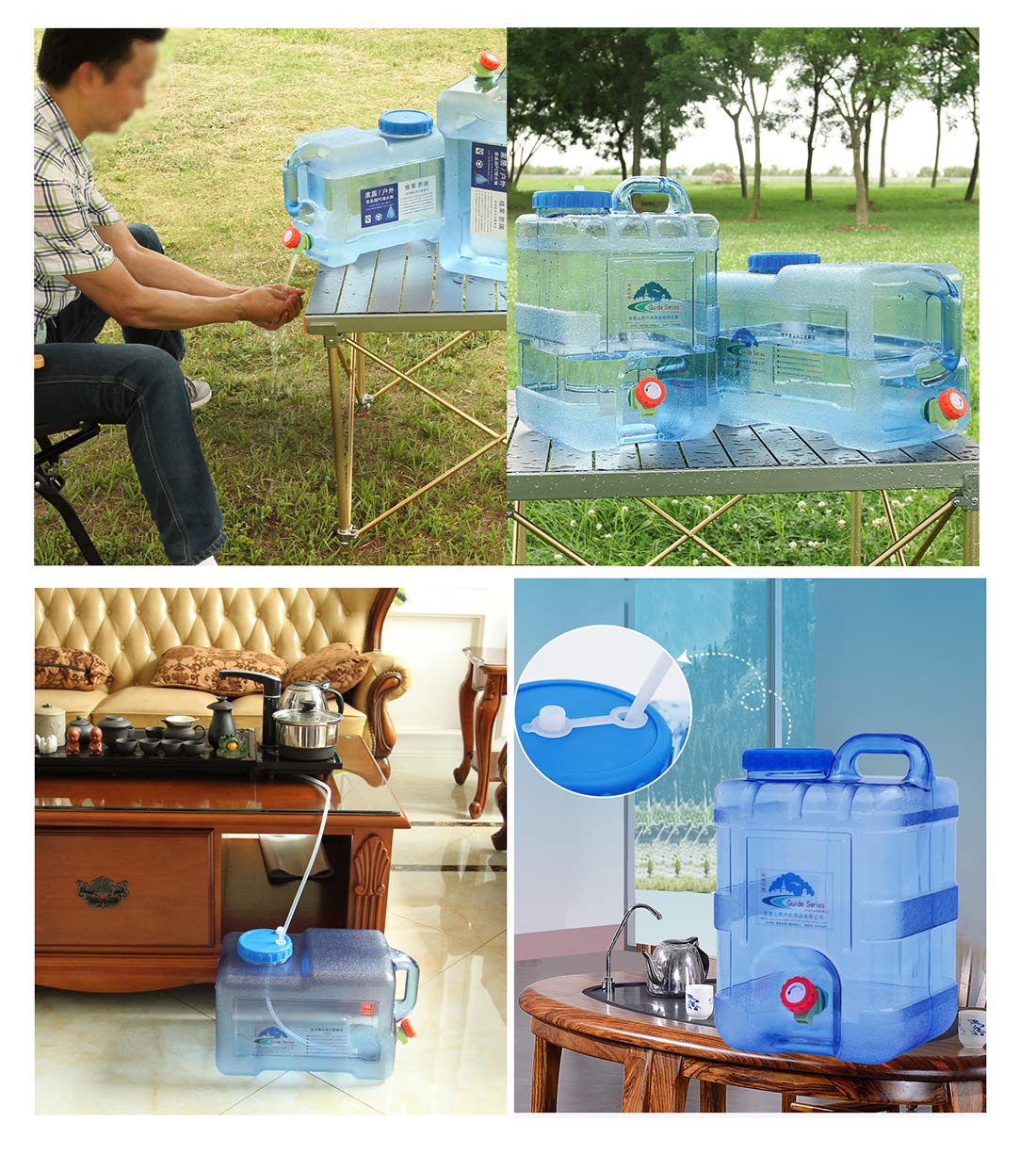20L Portable Folding Water Container - Insulated Camping Fridge Water Carrier for Outdoor Adventures, Hiking, Picnics & RV Trips