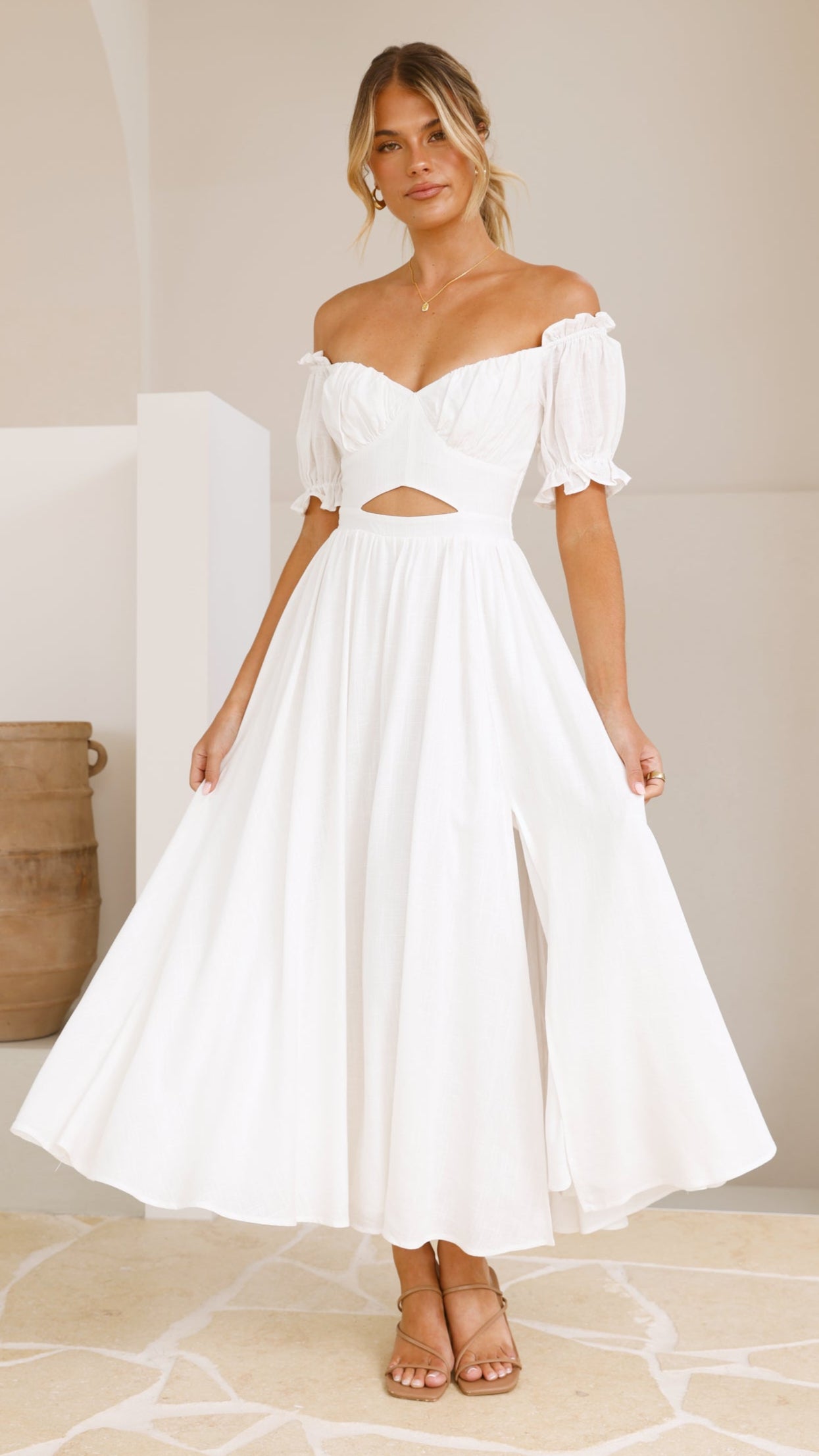 Hulu Maxi Dress for Women - Elegant White Long Summer Dress for Beach, Vacation & Casual Wear