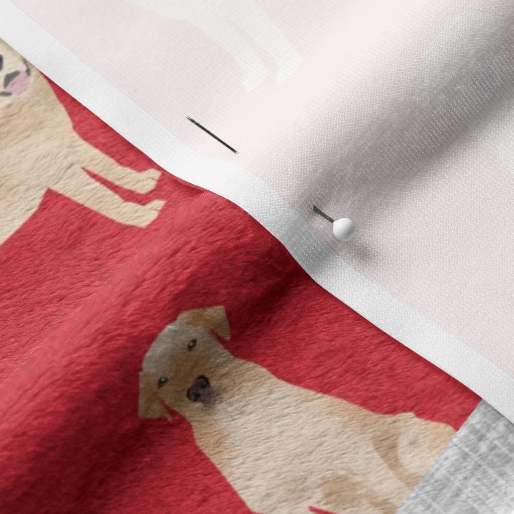 Yellow Labrador Pet Quilt Fabric - Dog Breed Printed Minky Fabric by The Yard for Sewing Baby Blankets & Quilt Backing - Soft Plush Material for DIY Projects, Nursery Decor & Cozy Home Accents