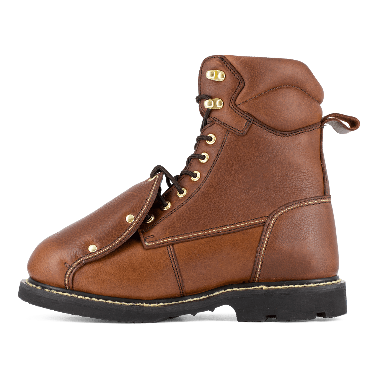 Groundbreaker Steel Toe Work Boots with Metatarsal Guard - 8 Inch Safety Shoes for Men, Brown - Ideal for Construction, Warehouse & Industrial Work