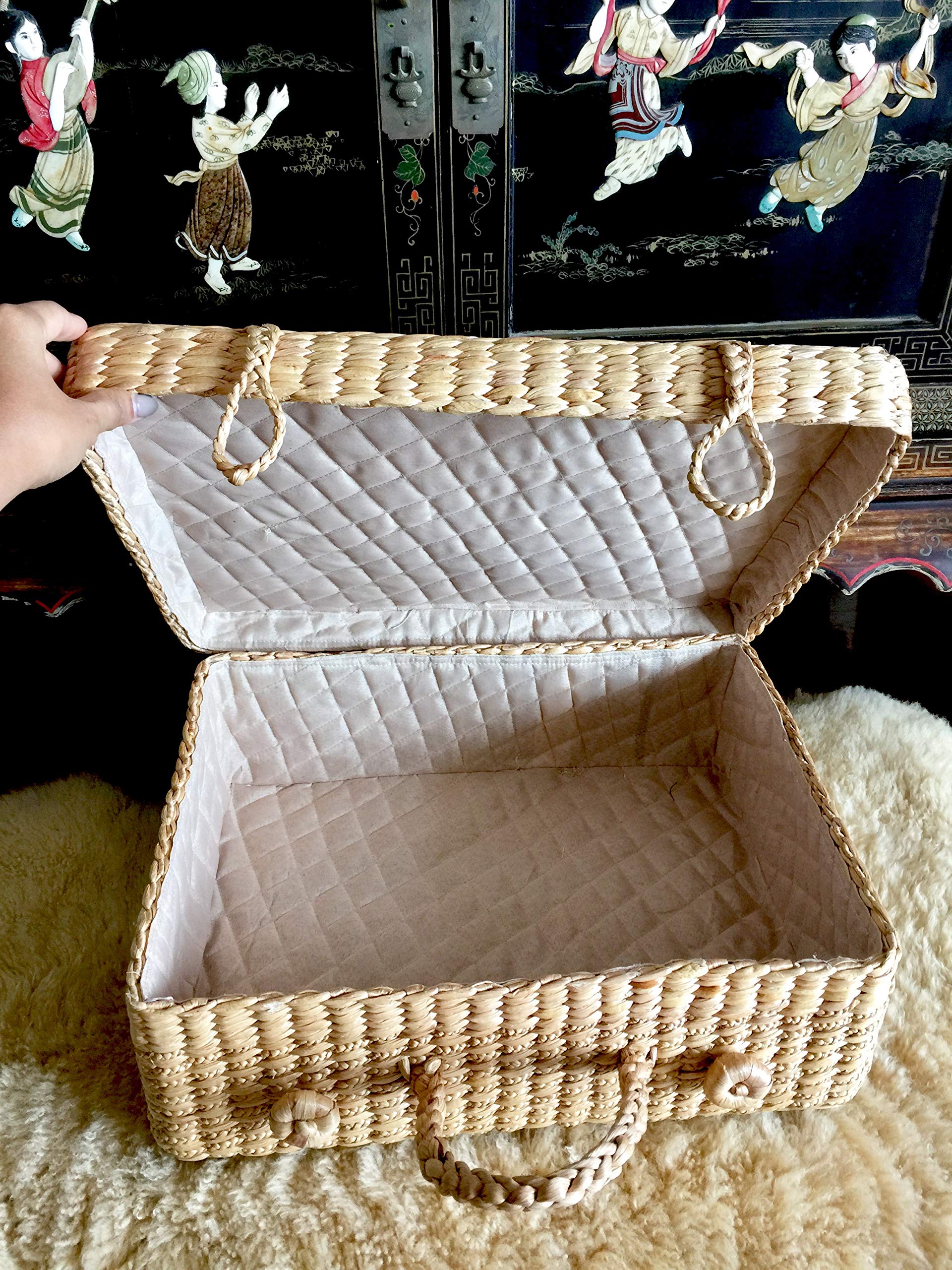 Extra Large Straw Tote Bag for Picnic, Beach & Market - Natural Woven Straw Basket Bag for Women, Summer Carryall with Wide Opening | Perfect for Groceries, Shopping & Outdoor Activities