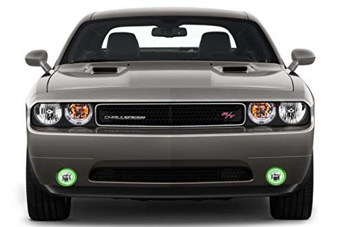 Flashtech LED RGB Multi-Color Halo Ring Fog Light Kit with Bluetooth RF Remote & App Control - Compatible with Dodge Challenger 2008-2013 | Customizable Lighting for Car Shows, Night Driving & Vehicle Styling