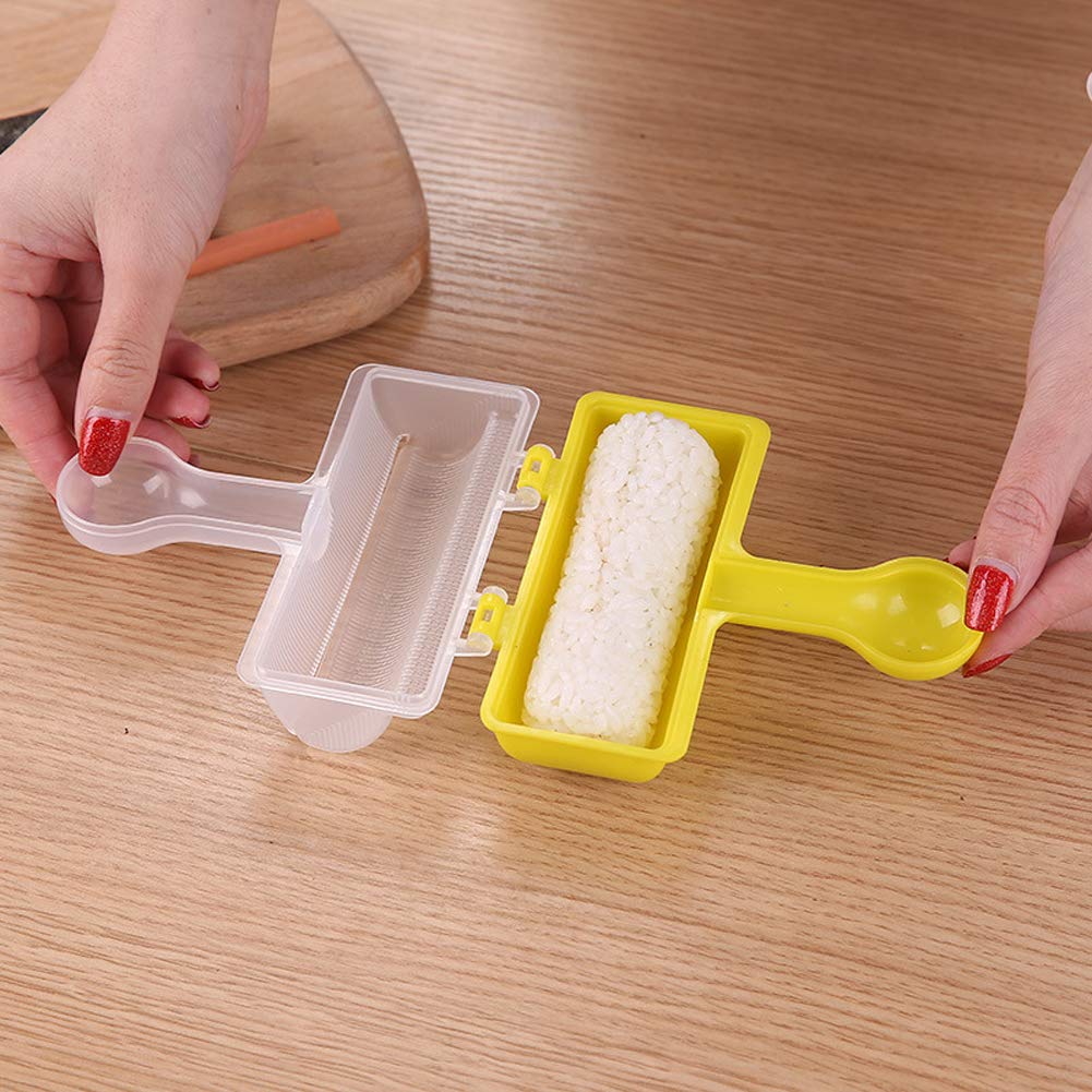 Premium Sushi Maker Kit - 4-in-1 Sushi Mold, Rice Ball Maker & Kitchen Tool Set for Homemade Sushi (Yellow) | Perfect for Meal Prep, Party Platters & Japanese Cooking at Home