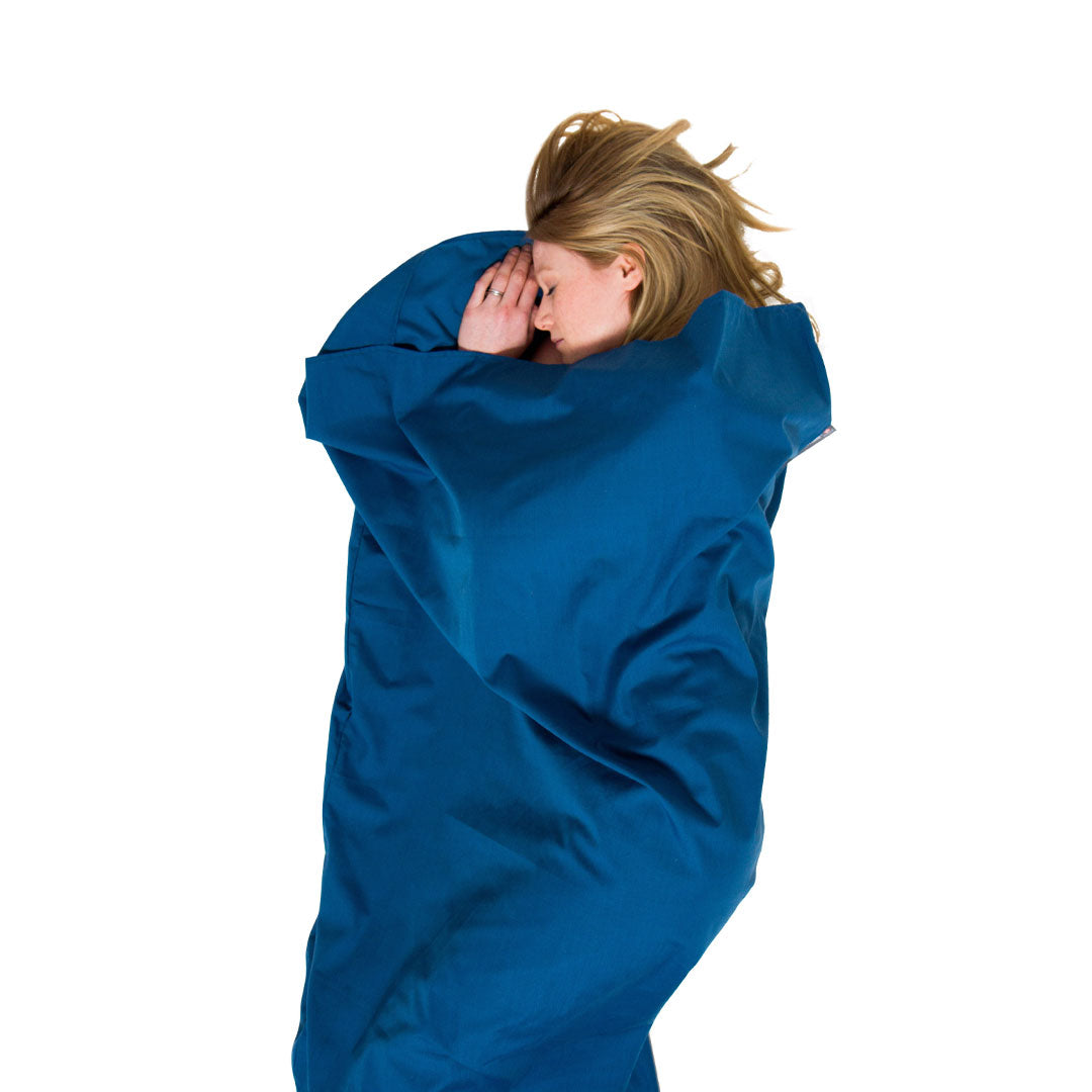 Lifeventure Poly Cotton Sleeping Bag Liner - Lightweight & Breathable Rectangular Travel Sleeping Bag for Camping, Hiking & Backpacking