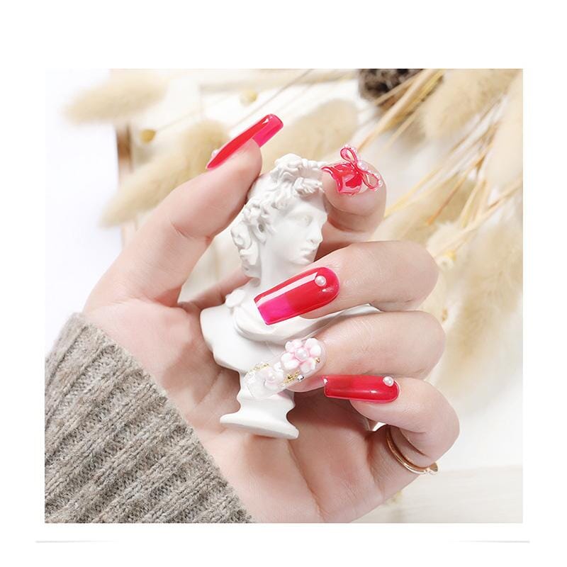 100Pcs Clear Acrylic Nail Tips - Long Coffin Fake Nails for Gel Polish & Nail Art - Perfect for DIY Manicure, Salon & Party Looks