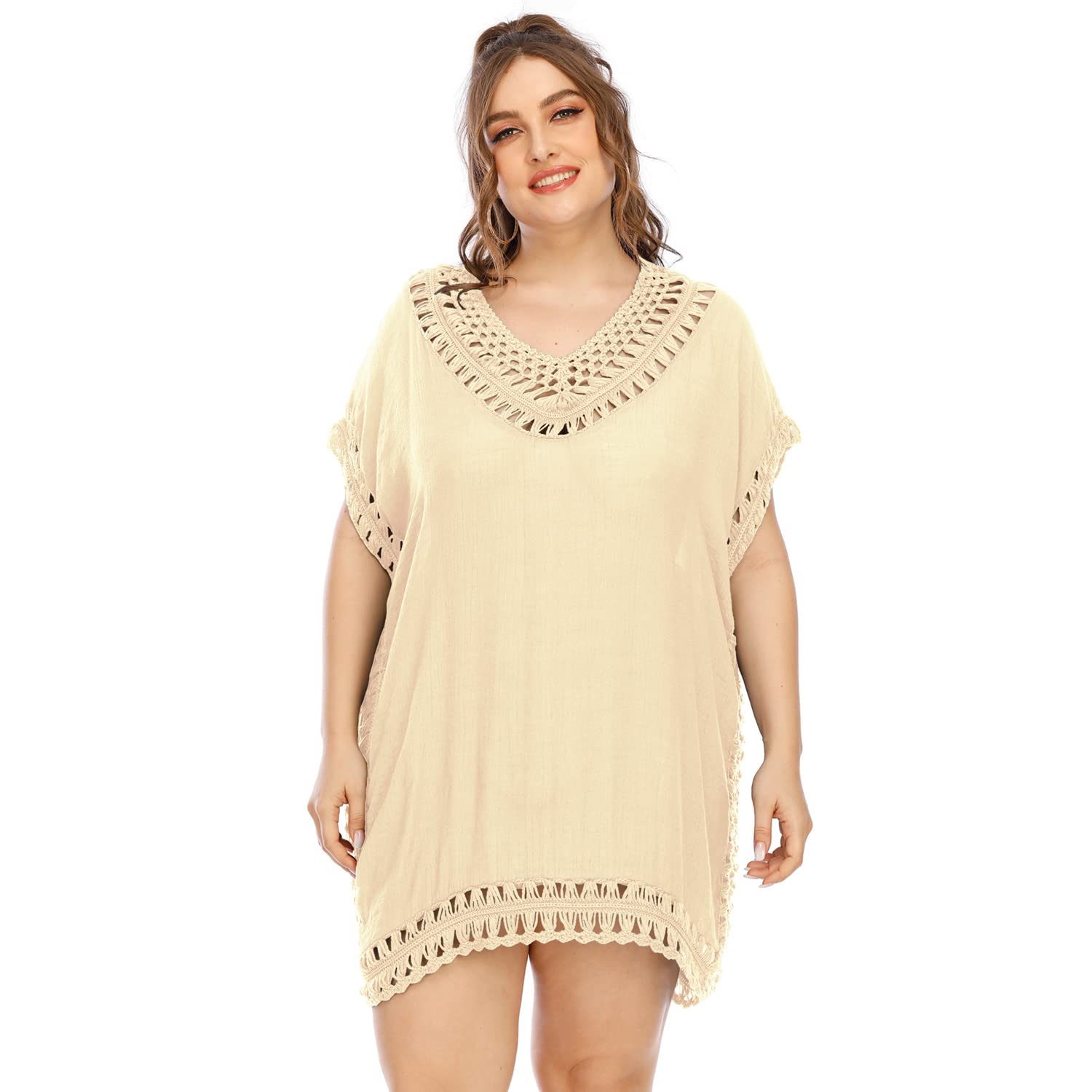 LAPAYA Women's Crochet Swimsuit Cover Up - Hollow Out Bikini Beach Coverup, Lightweight Summer Swimwear for Pool, Beach Vacation & Resort Wear