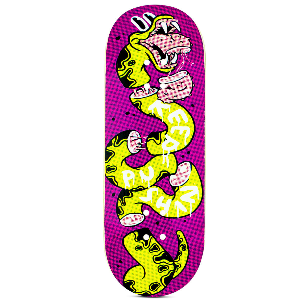 Chems Fingerboard Deck - Purple Keep Pushing | Professional Skateboard Training Tool for Tricks & Practice | Perfect for Indoor Skateboarding & Skill Development