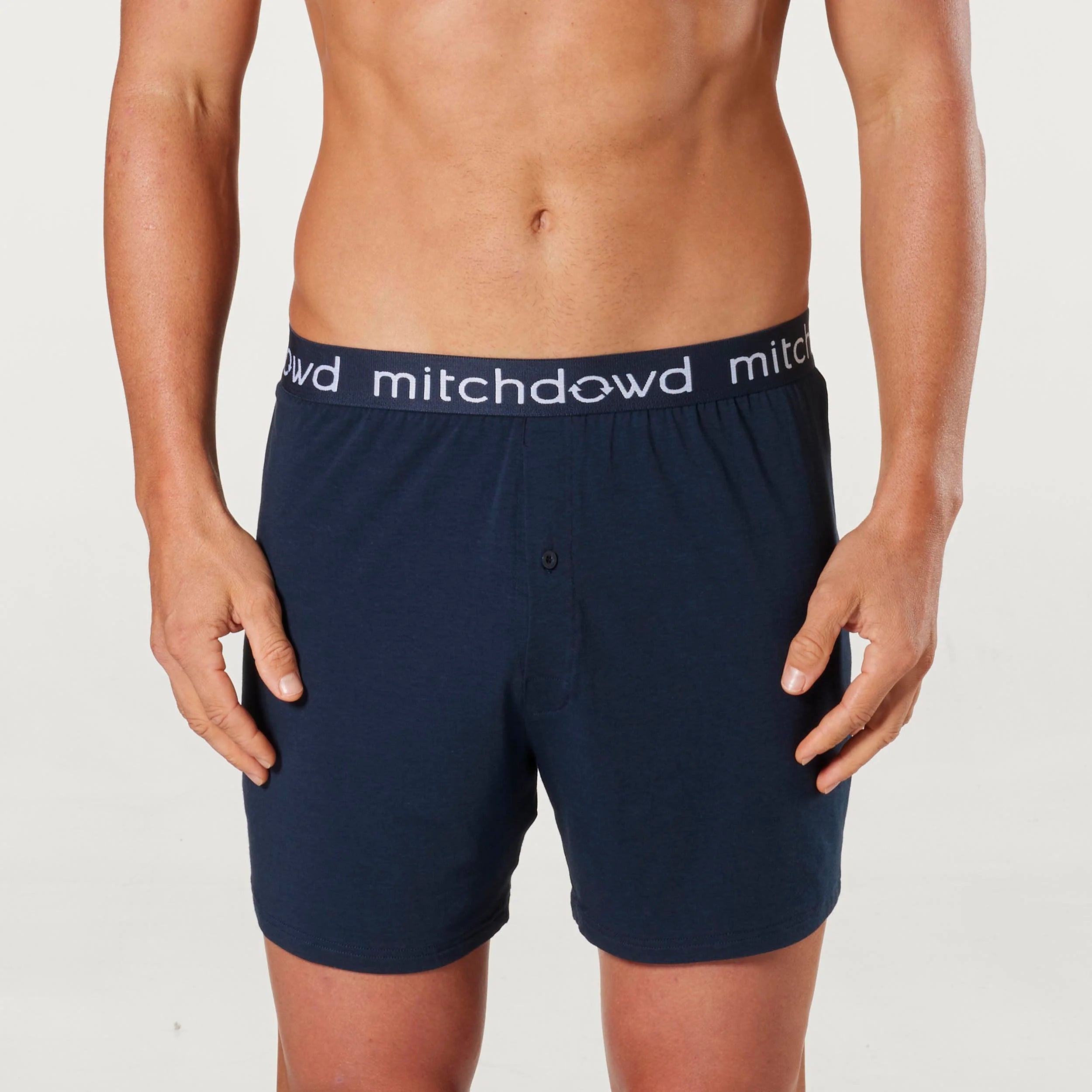 Breathable Men's Bamboo Boxer Shorts - Soft Loose Knit Underwear for Comfort & Relaxation | Perfect for Sleeping, Lounging & Everyday Wear (Navy Blue)