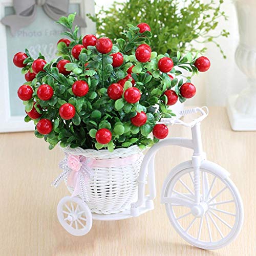 Vintage Bike Planter with Artificial Flowers - Red Mini Garden Decor for Home, Wedding, Patio, and Outdoor Decoration | Rustic Floral Bicycle Stand for Indoor & Outdoor Use
