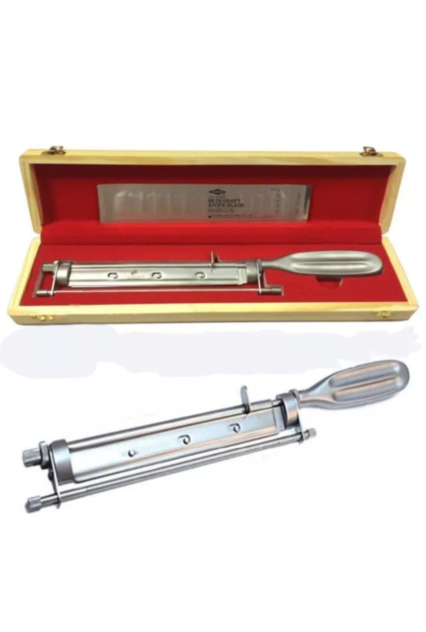 Humby Skin Grafting Knife - Sterilized Surgical Blade in Wooden Case | Precision Orthopedic Instrument for Dermatology & Plastic Surgery Procedures