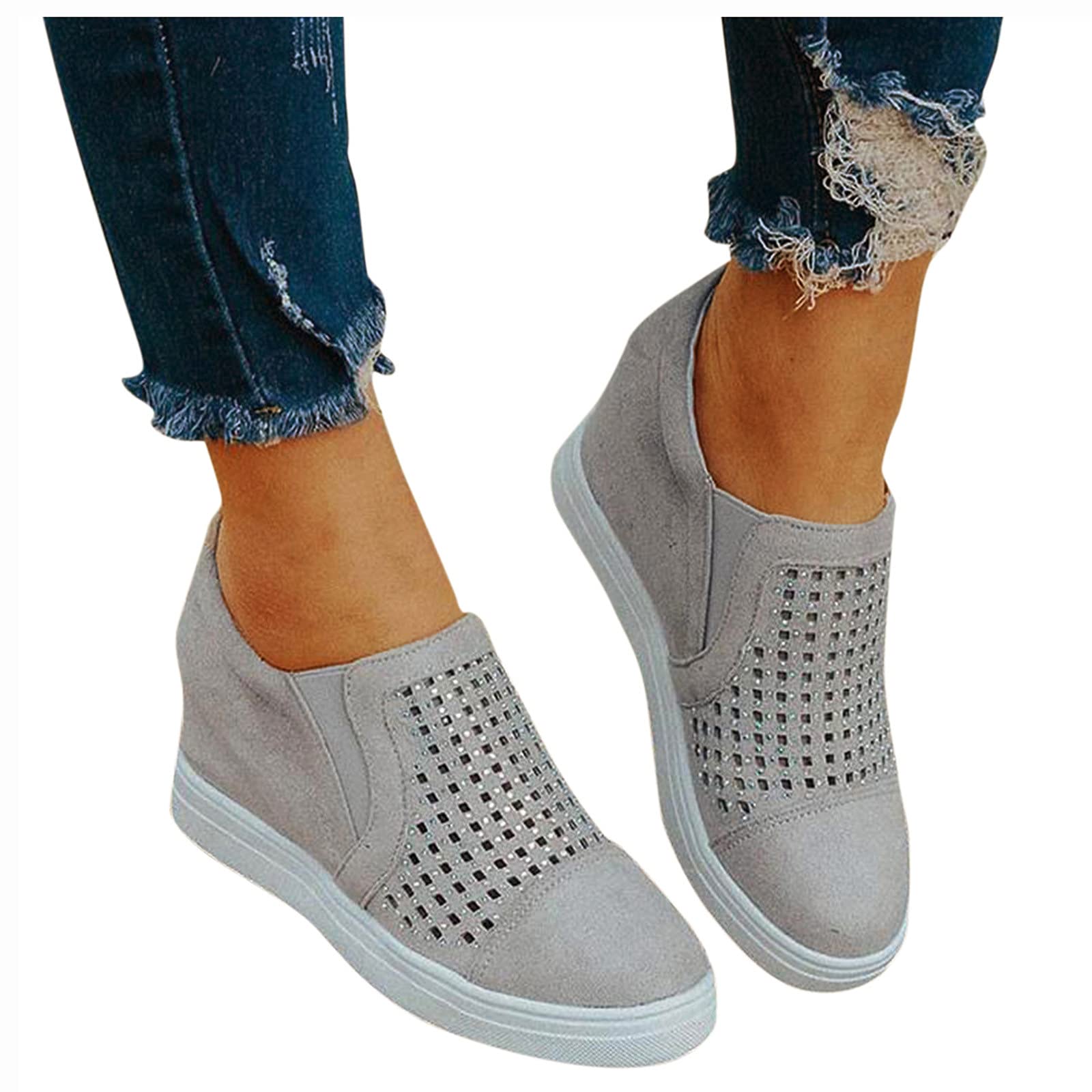 Women's Platform Sneakers - Lightweight Mesh Walking Shoes with Arch Support & Non-Slip Sole | Comfortable Work Shoes for Women | Perfect for Walking, Running & Daily Wear