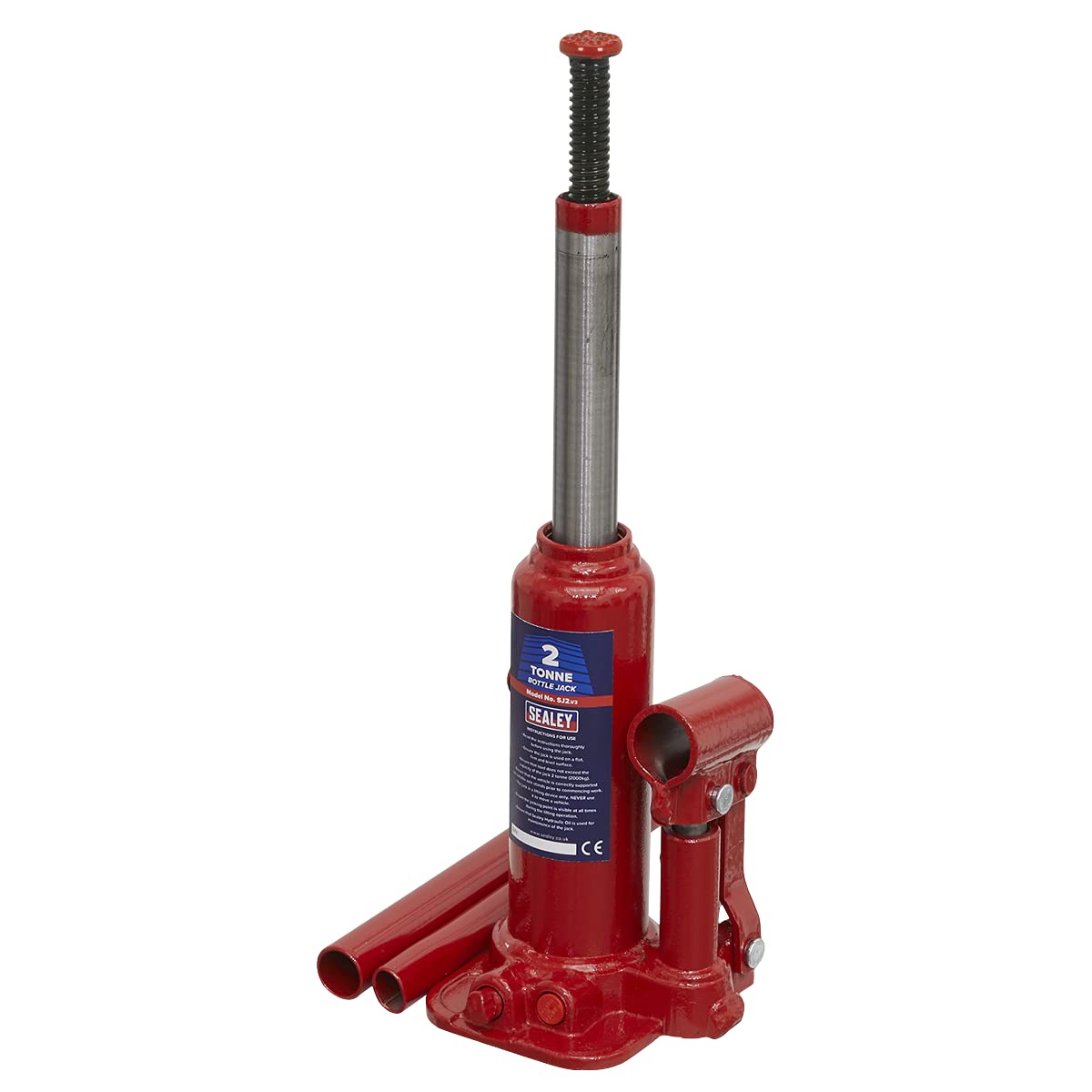 Sealey SJ2 2 Ton Bottle Jack - Heavy Duty Hydraulic Car Jack for Lifting Trucks, SUVs, and Vehicles - Perfect for Garage, Auto Repair, and Emergency Roadside Use
