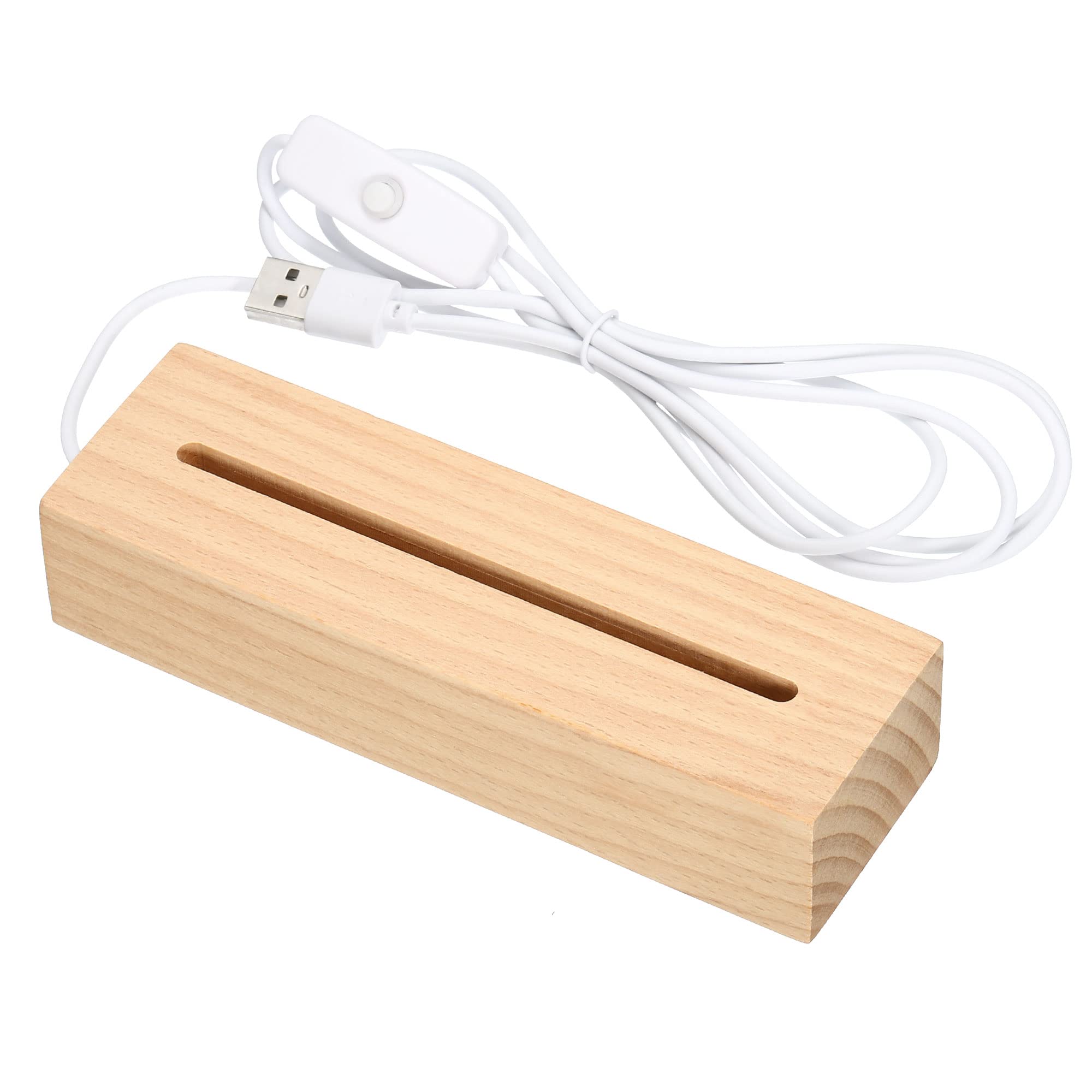 PATIKIL Wooden LED Light Base Stand - 5.91