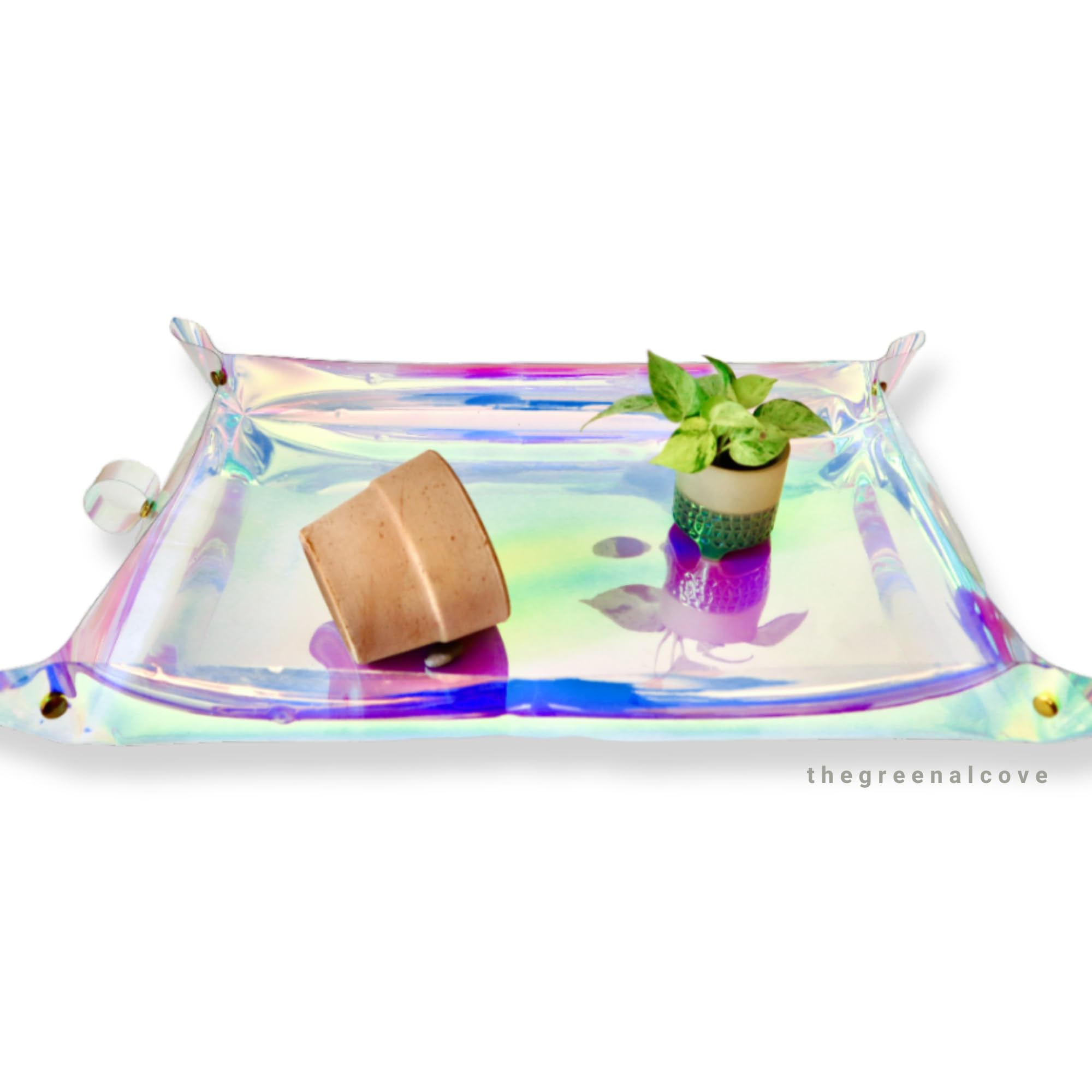Waterproof Plant Repotting Mat for Indoor & Outdoor Gardening - Portable Holographic Potting Tarp with Drain Holes - Perfect Gift for Plant Lovers & Gardeners (Blue) - Ideal for Transplanting, Seed Starting & Mess-Free Gardening