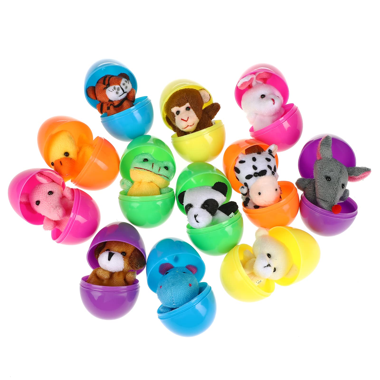 12-Pack Easter Eggs with Finger Puppets - Fun Easter Basket Stuffers & Party Favors for Kids, Easter Egg Hunt Games, Birthday Gifts (Not Pre-Filled) - Perfect for Classroom Activities, Easter Celebrations & Children's Party Favors