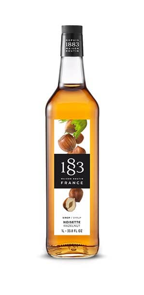 1883 Hazelnut Syrup - 1 Liter Glass Bottle for Coffee, Desserts & Cocktails | Premium Flavoring Syrup for Barista, Baking & Mixology