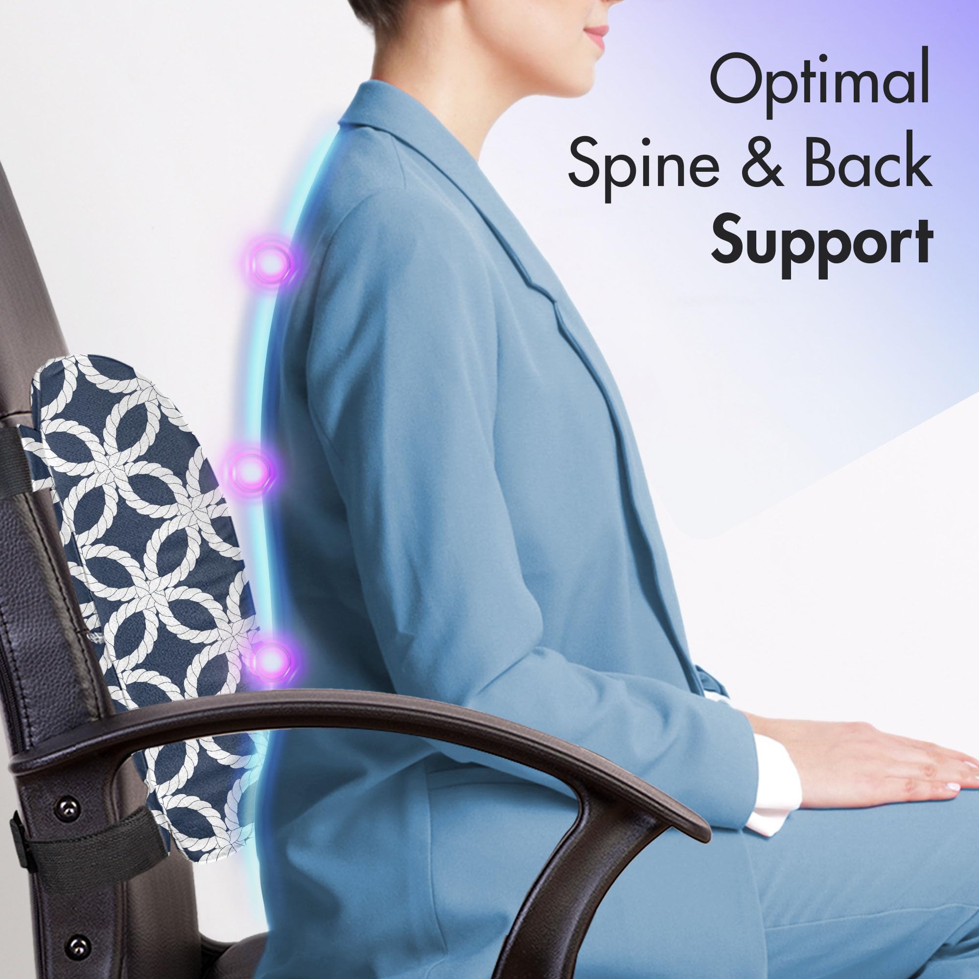 Ambesonne Navy Blue and White Lumbar Support Pillow - 14