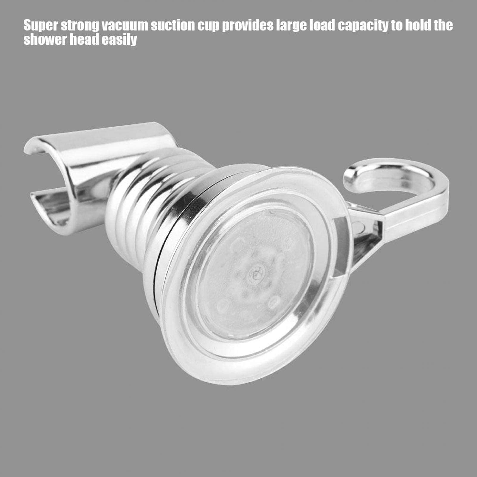 Oumefar Wall Mounted Shower Holder with Suction Cup & Towel Hook - Adjustable Handheld Shower Head Holder for Bathroom, Shower Caddy - Perfect for Home, Apartment, RV Use