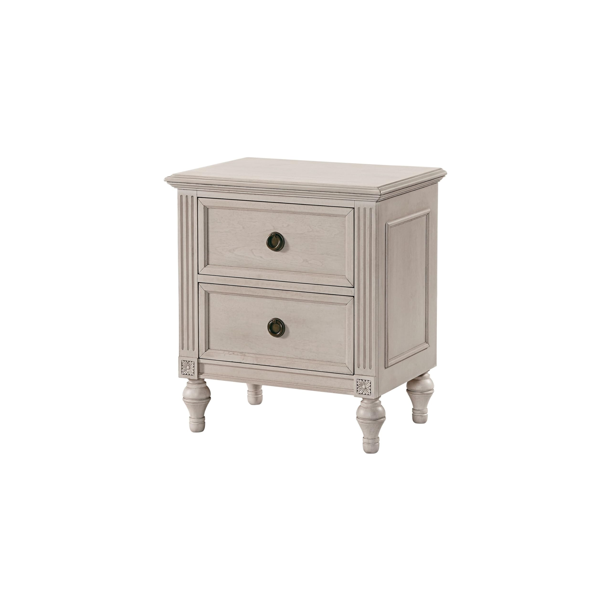 Westwood Design Viola 2 Drawer Nightstand with Lace Pattern - Modern Bedside Table for Bedroom, Living Room & Guest Room Decor
