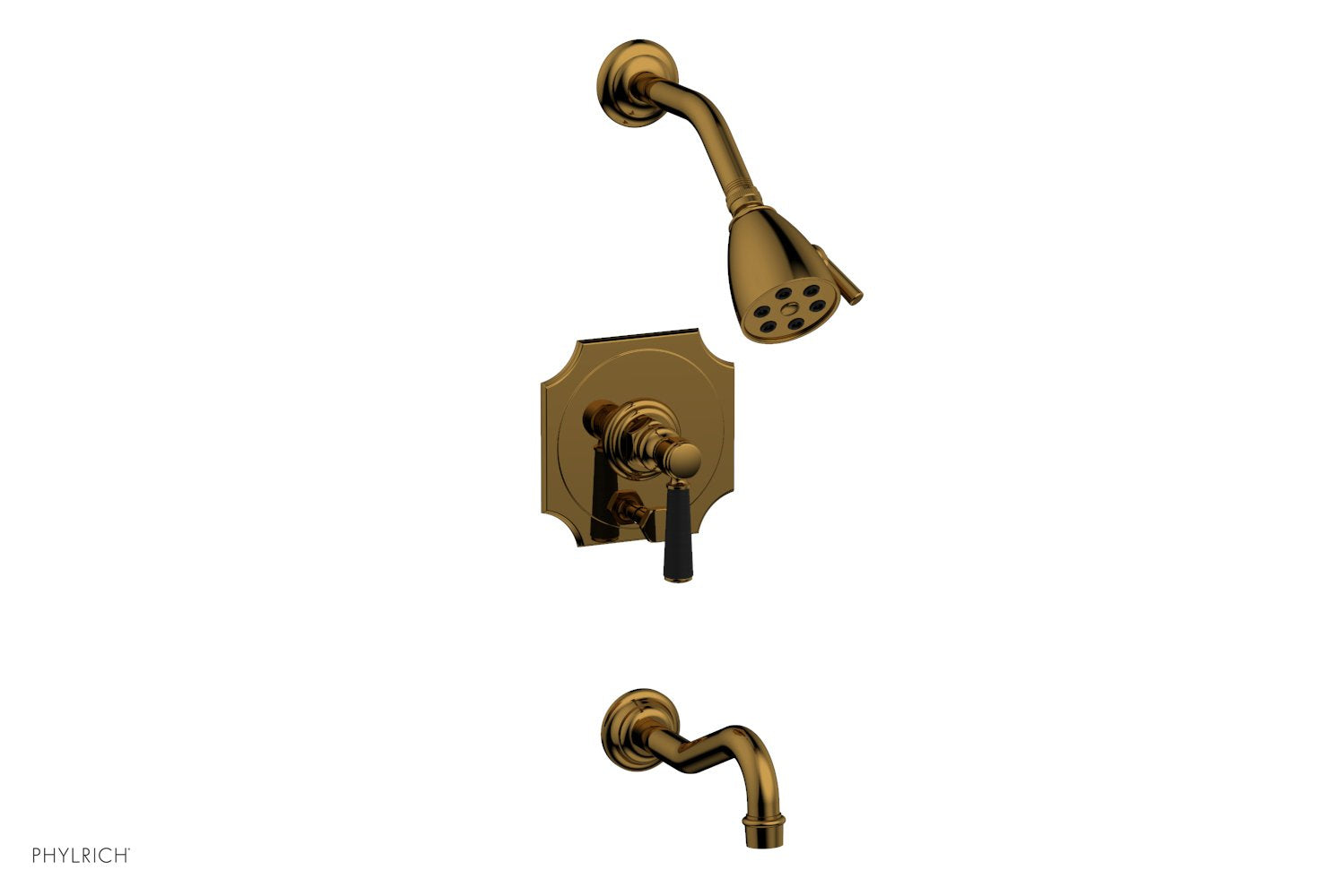 HENRI Pressure Balance Tub and Shower Faucet Set - Satin Black Finish with Lever Handle (Model 161-30) - Perfect for Modern Bathroom Renovations & Spa-Like Showers