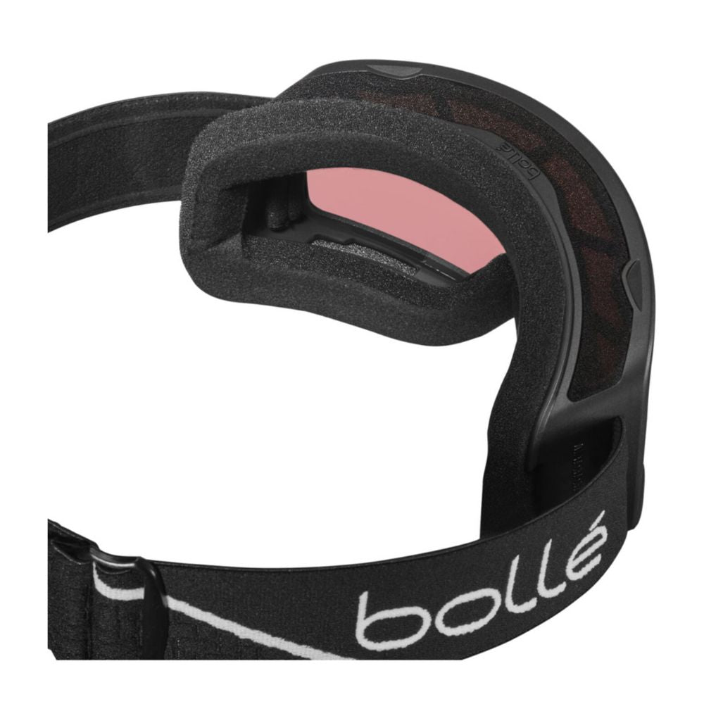 Bolle Nevada Jr Ski Goggles for Kids 8-14 Years - Black Matte Frame with Vermilion Gun Cat.2 Lens - Anti-Fog UV Protection for Snowboarding & Winter Sports